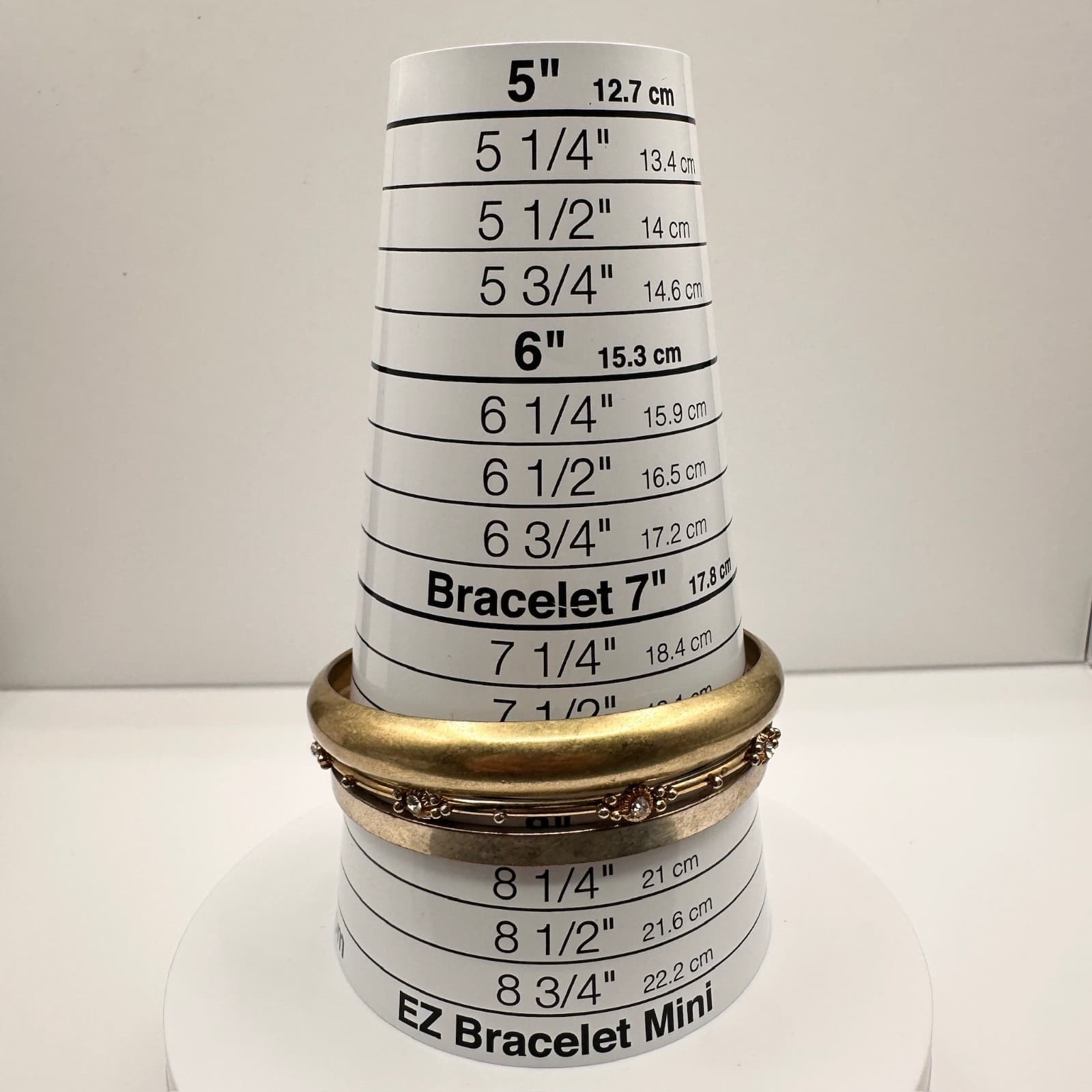 Vintage 90s Gold Silver Tone Bangle Set of 3 Rhinestone Women's Classic Jewelry - Thumbnail 9