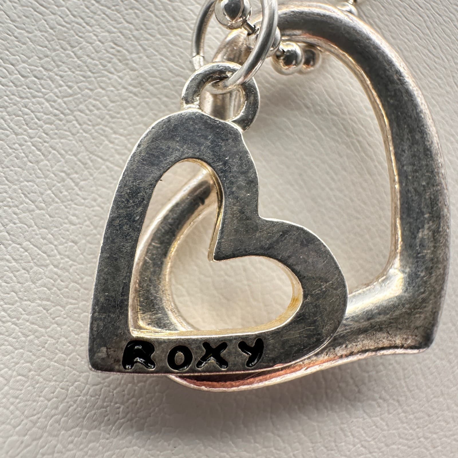 Vintage 90s Silver Tone Entwined Hearts Pendant Ball Chain Necklace Jewelry - Thumbnail 4