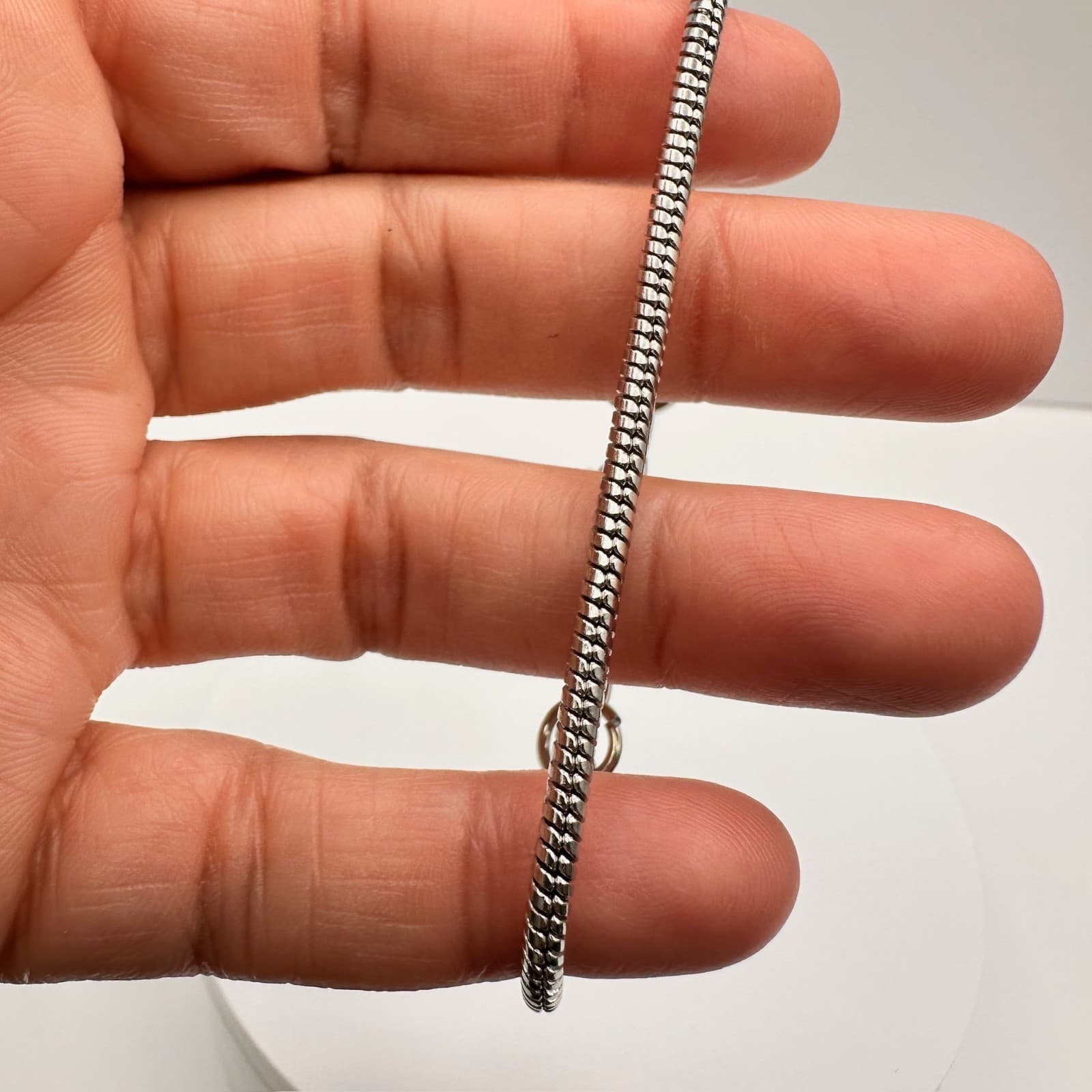 Vintage 90s Silver Tone Snake Chain Charm Bracelet Kit Lobster Clasp Jewelry - Thumbnail 10