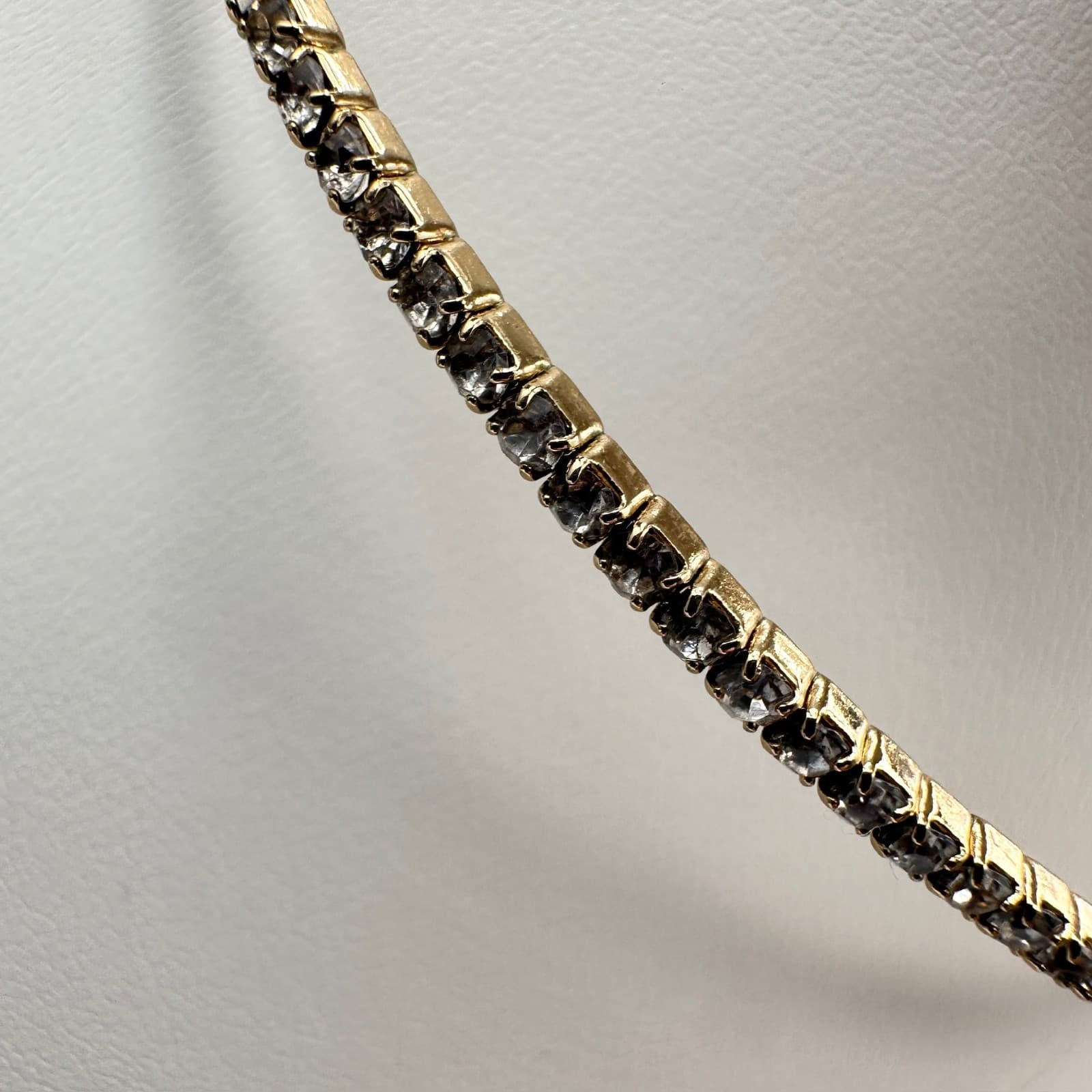 Vintage 80s Gold Tone Rhinestone Flexible Coil Wrap Choker Necklace Jewelry - Thumbnail 8