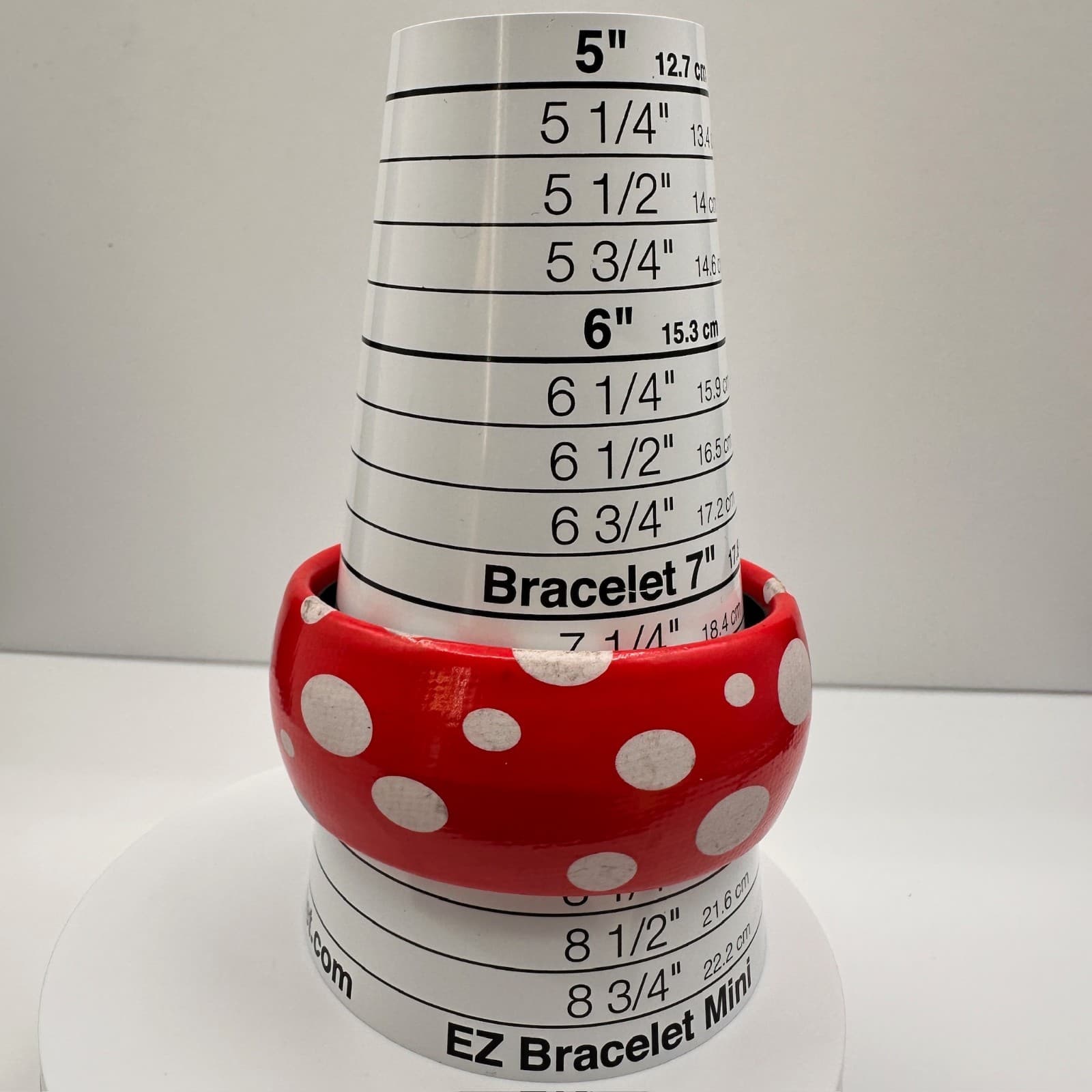 Vintage 90s Taramanda White Polka Dot Red Bangle Bracelet Retro Bold Fashion - Thumbnail 7
