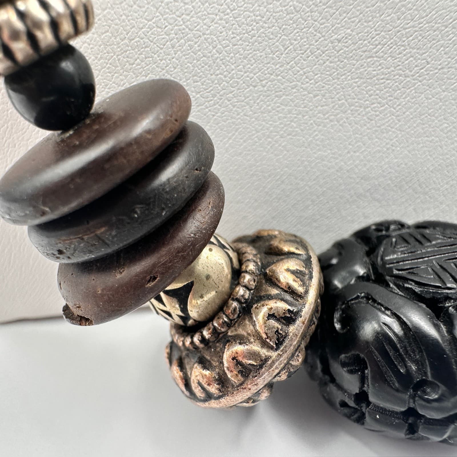 Vintage 90s Ethnic Statement Necklace Beads Boho Women's Classic Jewelry - Thumbnail 9