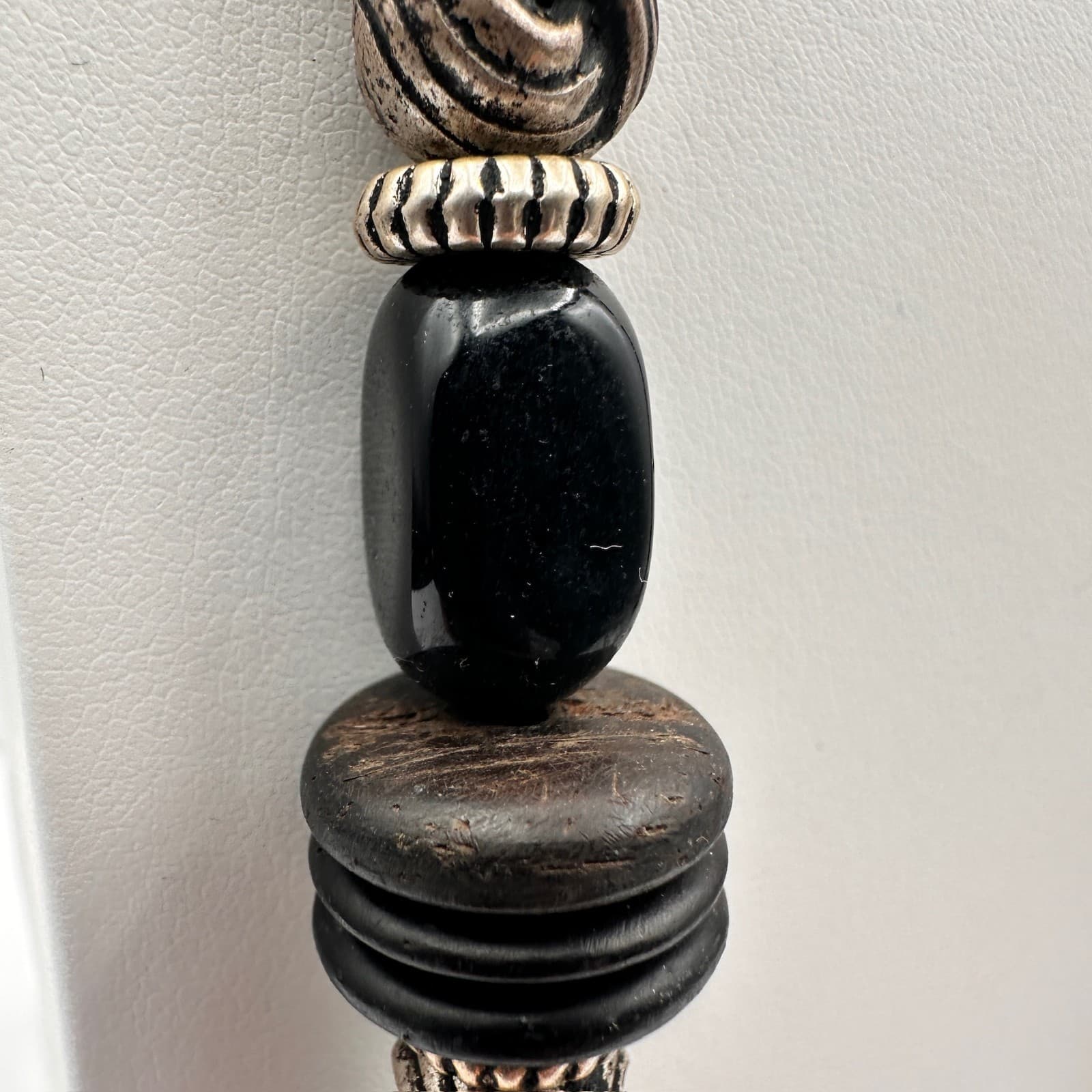 Vintage 90s Ethnic Statement Necklace Beads Boho Women's Classic Jewelry - Thumbnail 4