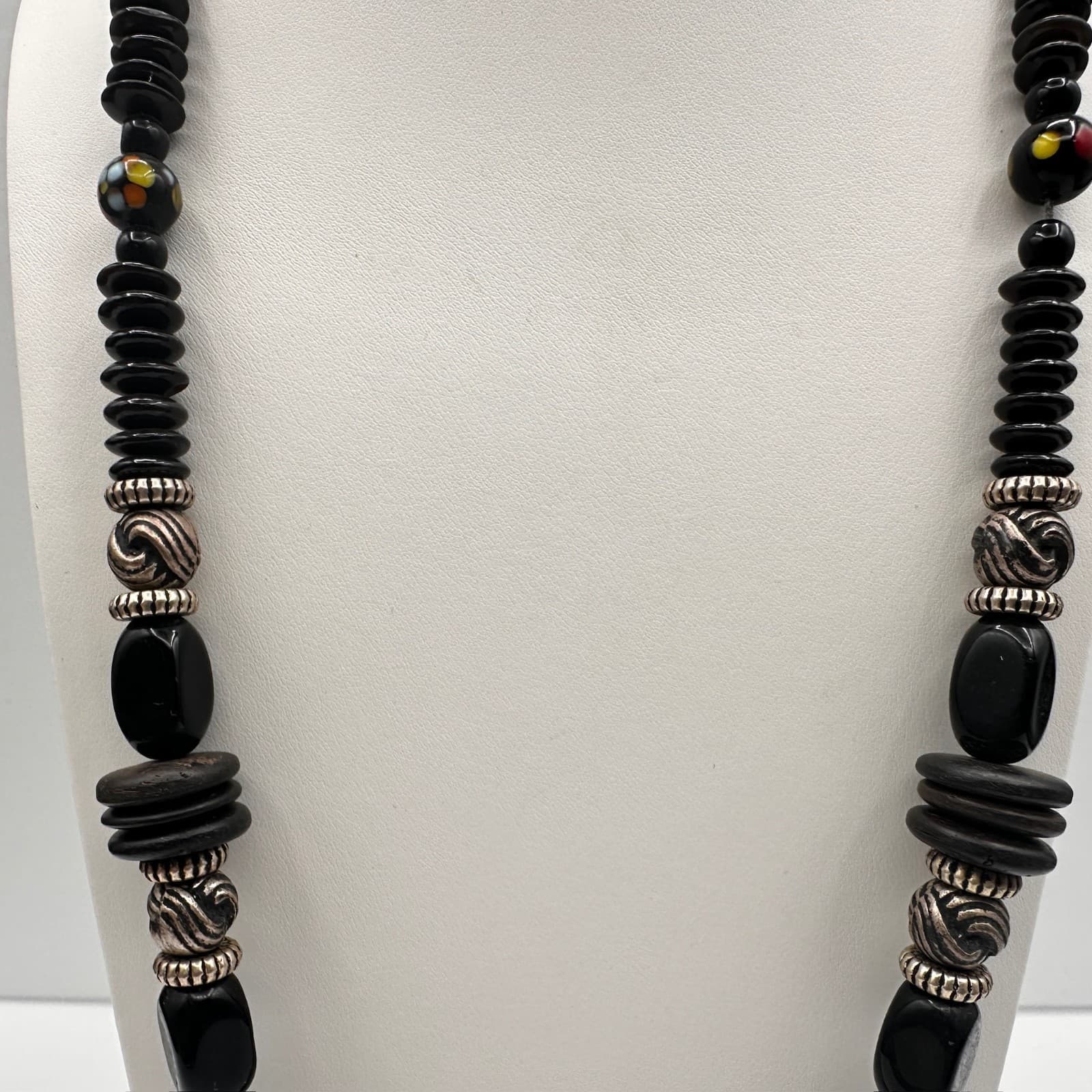 Vintage 90s Ethnic Statement Necklace Beads Boho Women's Classic Jewelry - Thumbnail 15