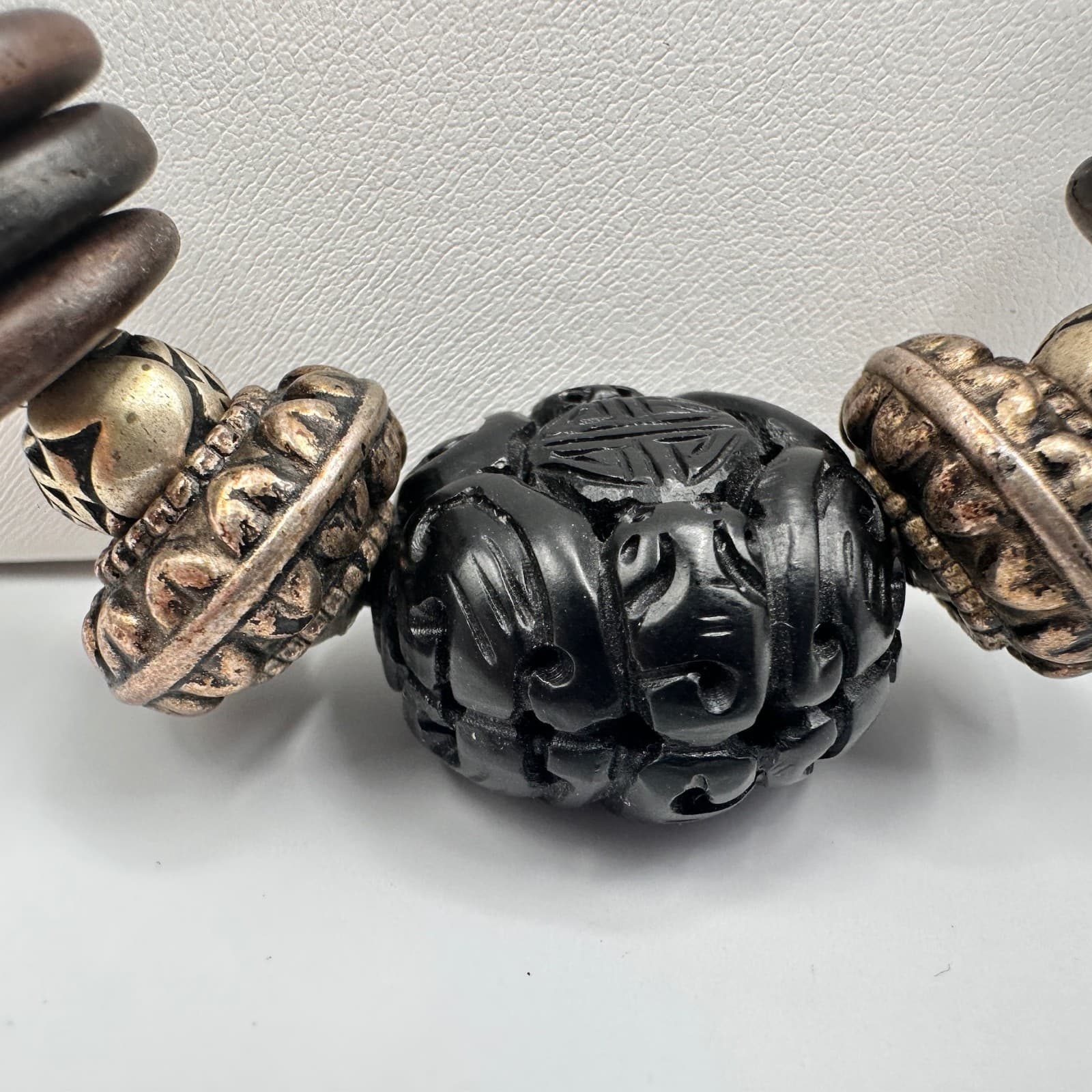 Vintage 90s Ethnic Statement Necklace Beads Boho Women's Classic Jewelry - Thumbnail 8