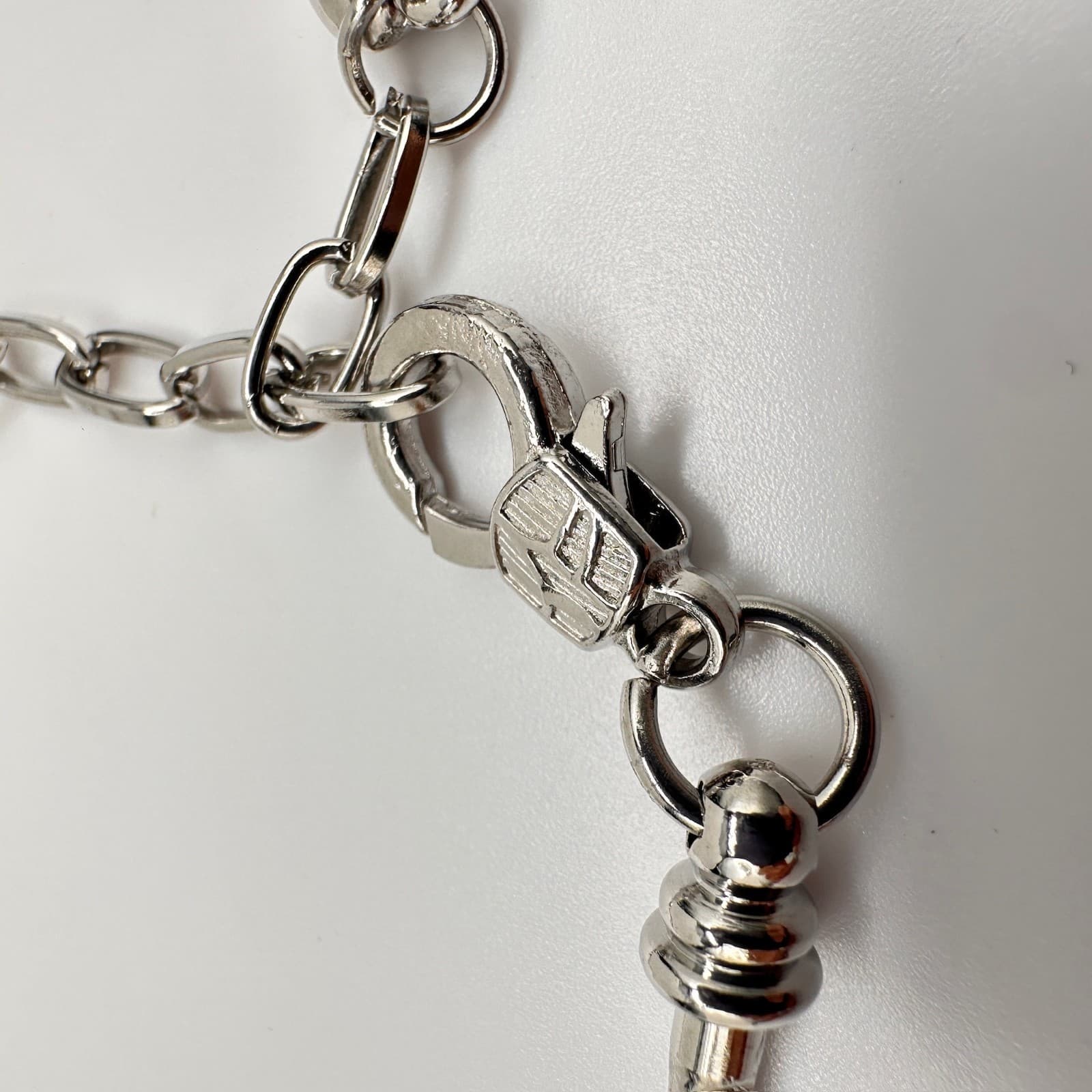Vintage 90s Silver Tone Snake Chain Charm Bracelet Kit Lobster Clasp Jewelry - Thumbnail 5