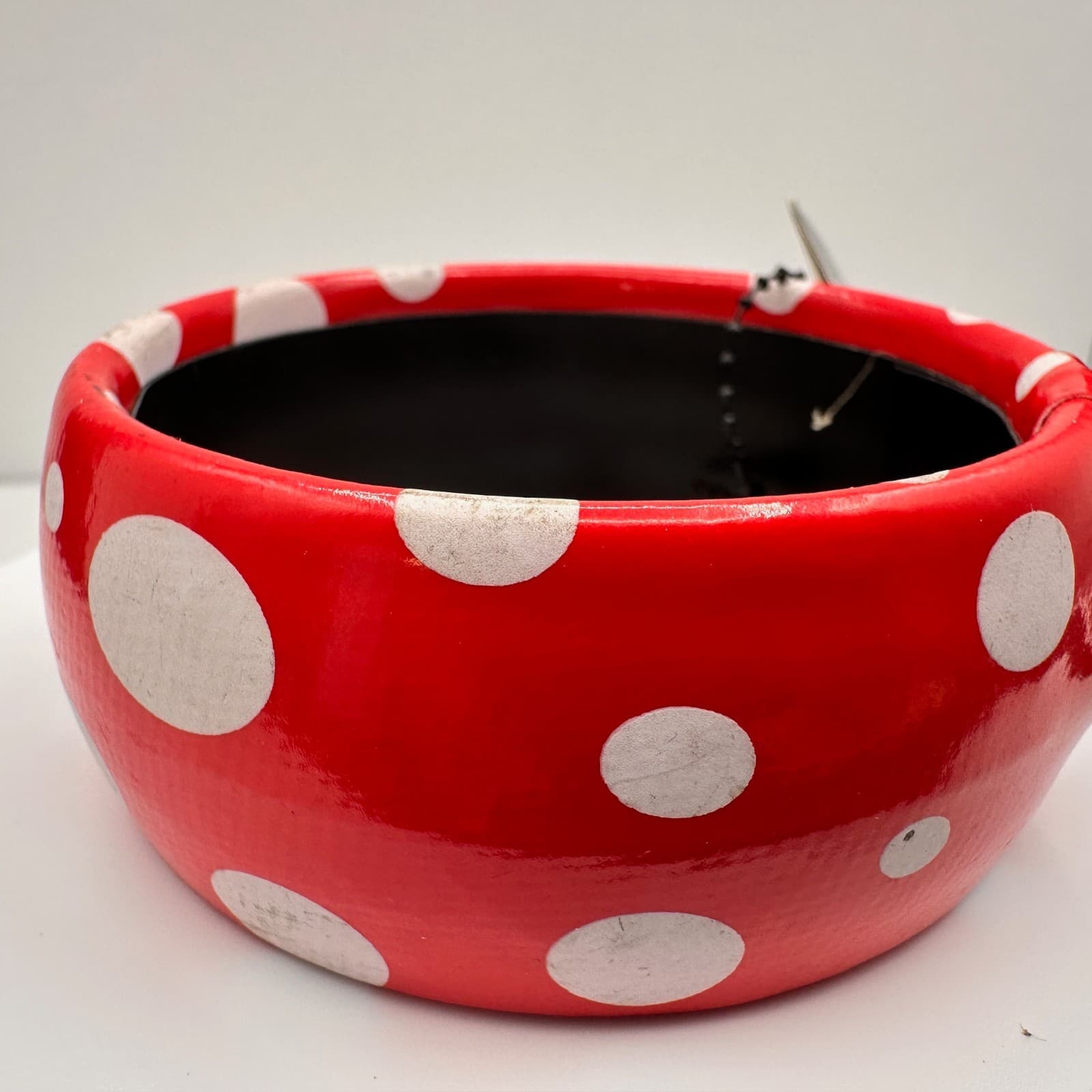 Vintage 90s Taramanda White Polka Dot Red Bangle Bracelet Retro Bold Fashion - Thumbnail 3