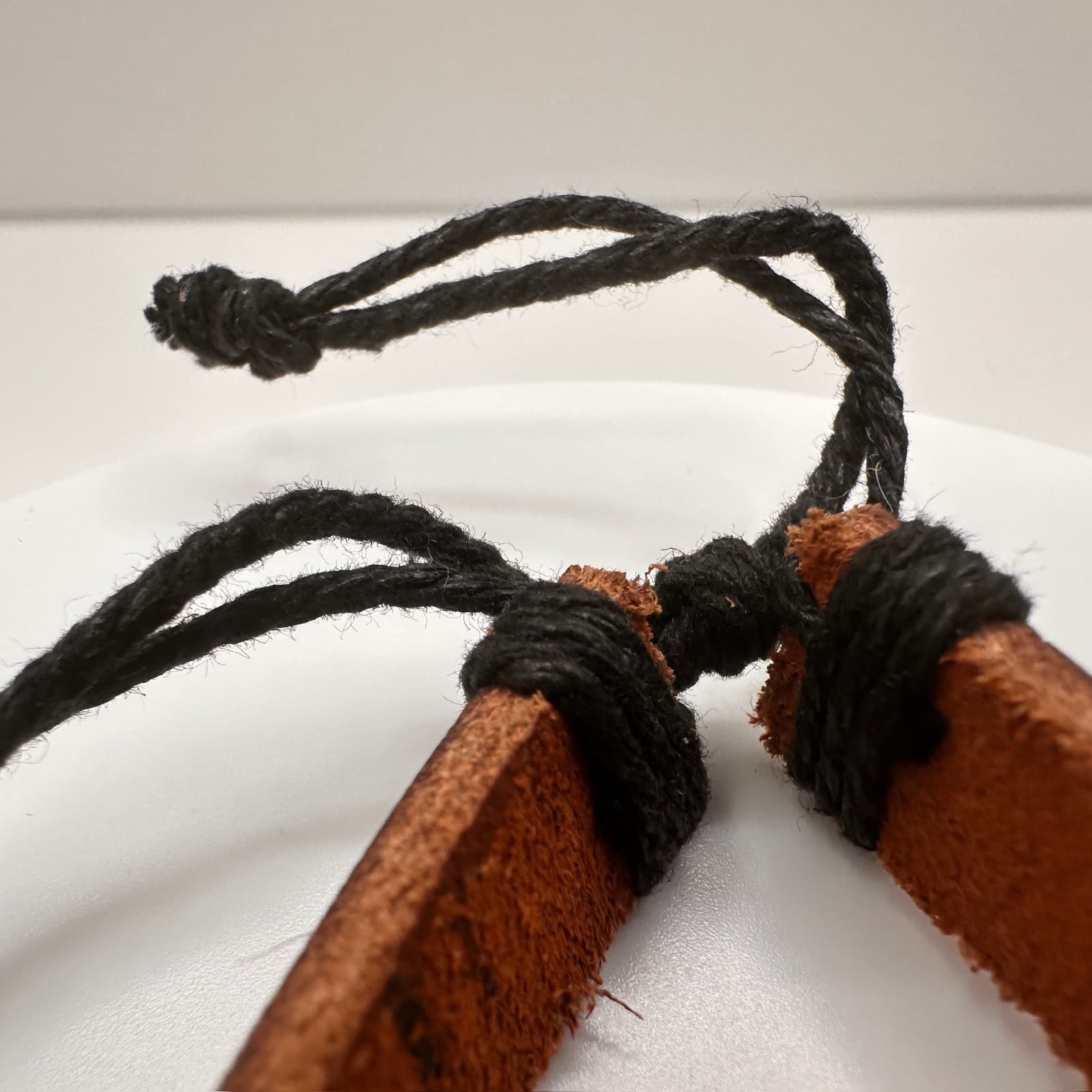 Vintage 90s Aquarius Zodiac Leather Bracelet Black & Brown Adjustable Unisex - Thumbnail 8