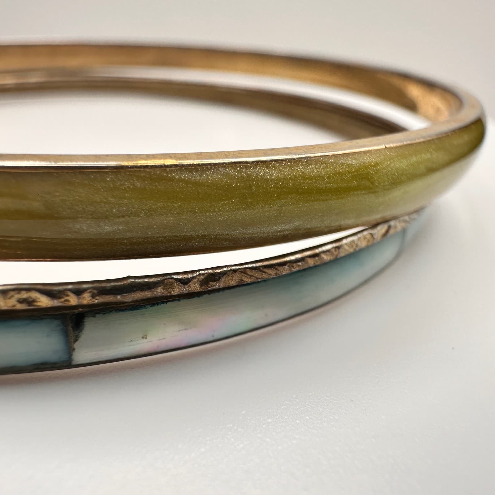 Vintage 80s Mixed Metal Bangle Bracelets Set Bohemian Boohoo Estate Jewelry - Thumbnail 7