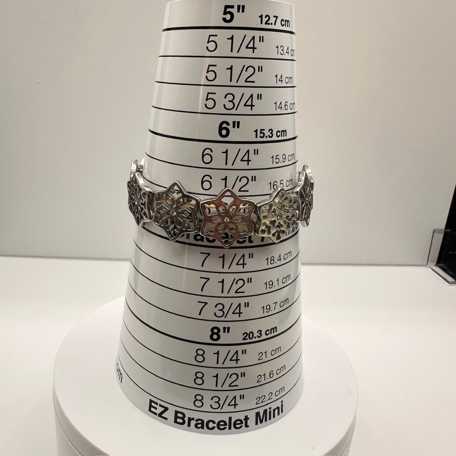 Vintage Y2K Silver Tone Filigree Stretch Link Bracelet Clear Rhinestone Jewelry - Thumbnail 11