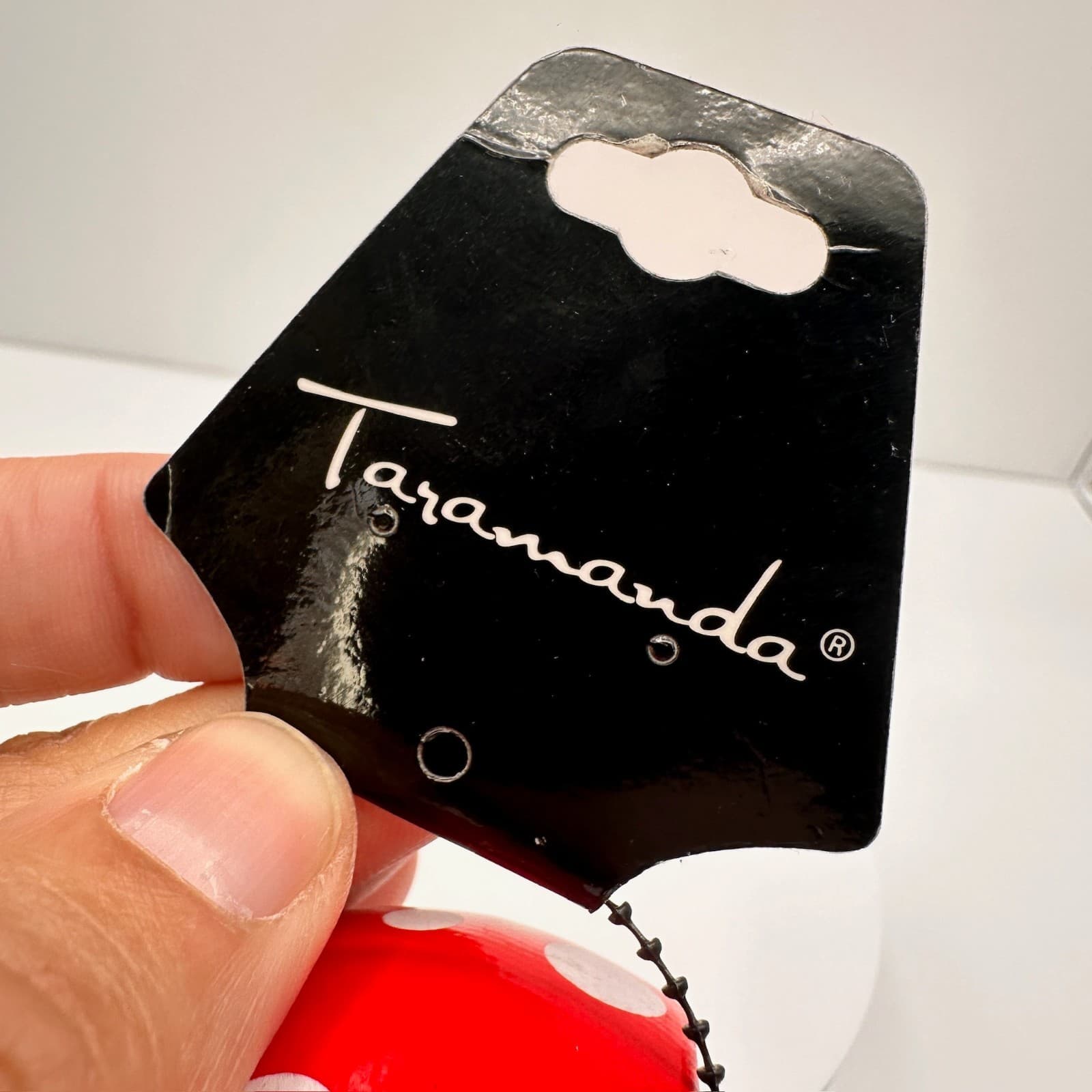 Vintage 90s Taramanda White Polka Dot Red Bangle Bracelet Retro Bold Fashion - Thumbnail 5