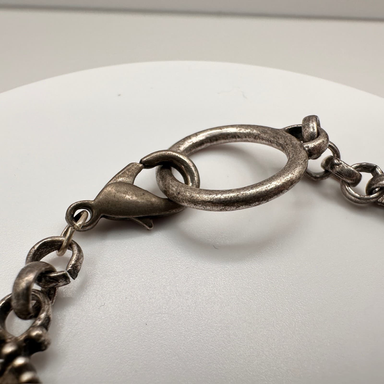 Vintage 90s Statement Link Bracelet Natural Yellow Quartz Silver Tone Chunky - Thumbnail 7