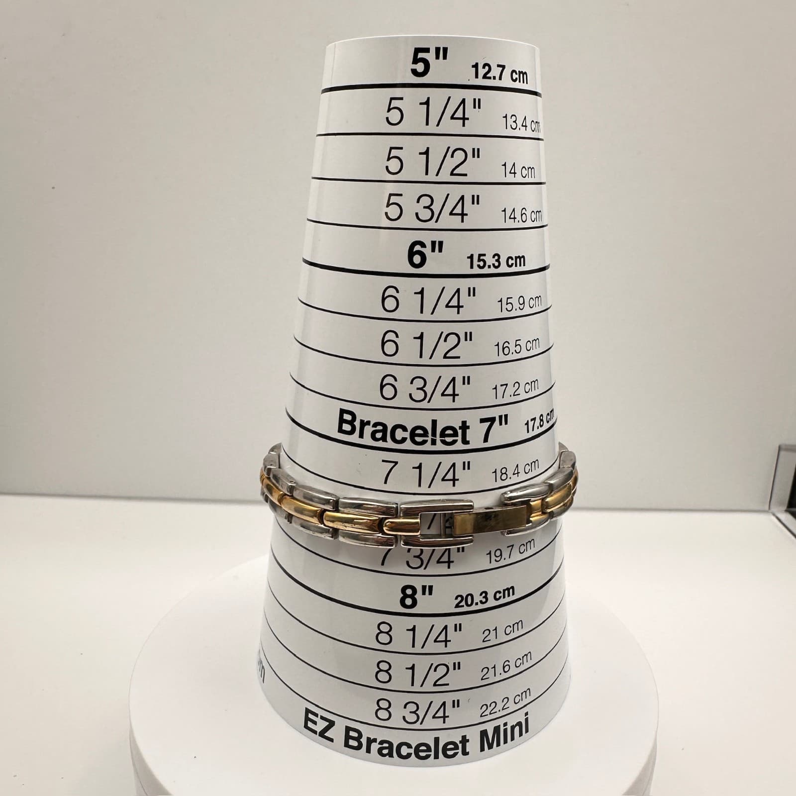 Vintage 80s Magnetic Therapy Bracelet Silver & Gold Tone Link Statement Mens - Thumbnail 12