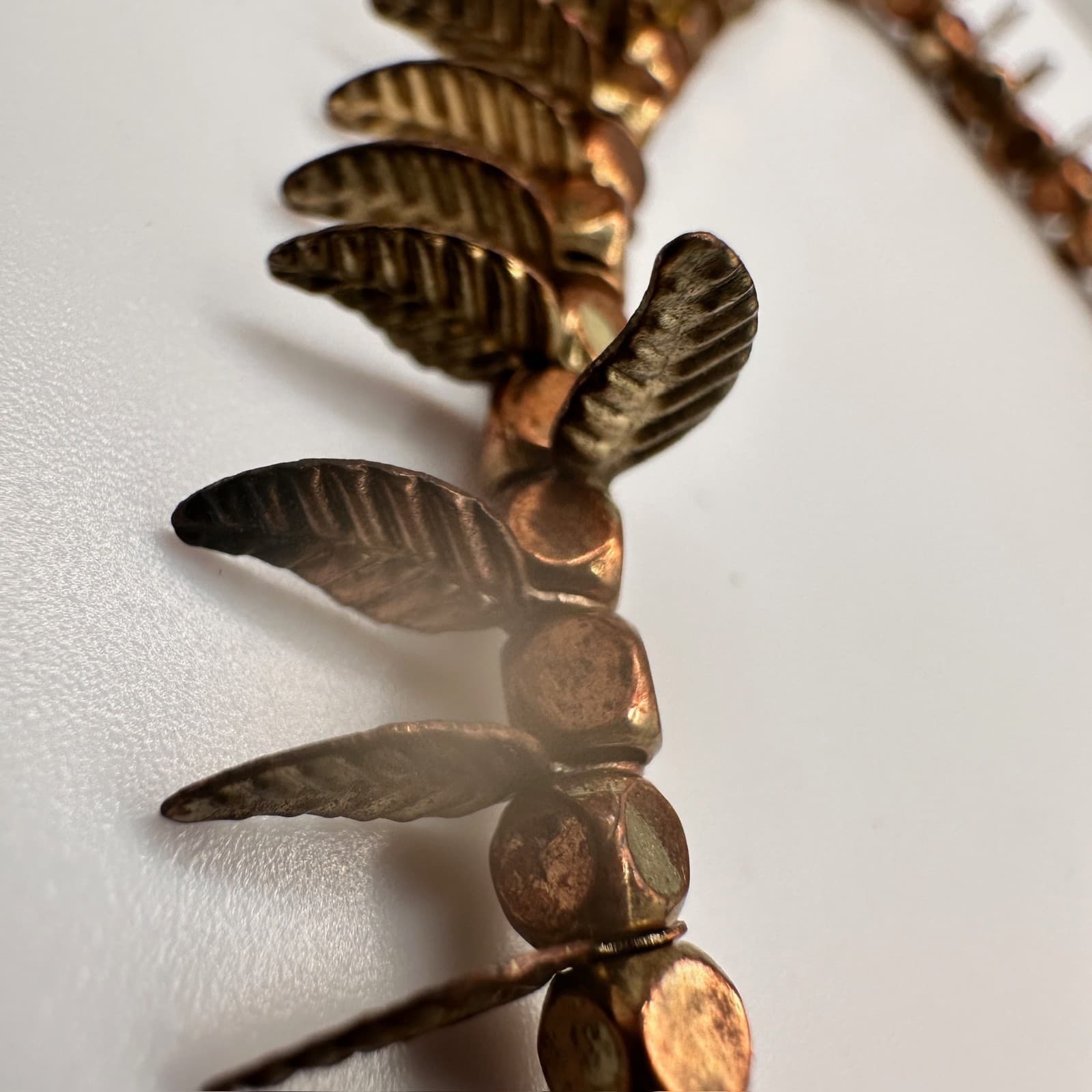 Vintage Boho Bronze Tone Leaf Charm Beaded Stretch Bracelet Nature Theme Jewelry - Thumbnail 11