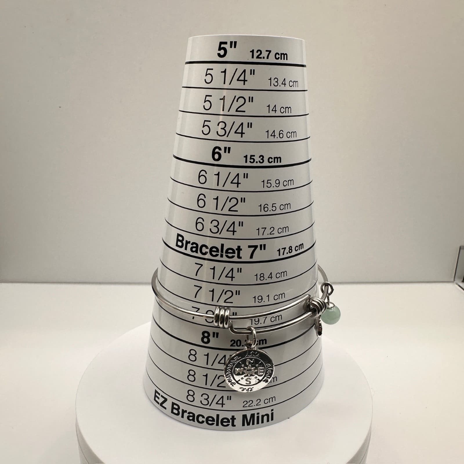 Vintage Y2K Silver Tone Charm Bracelet It’s About The Journey Green Bead Jewelry - Thumbnail 15