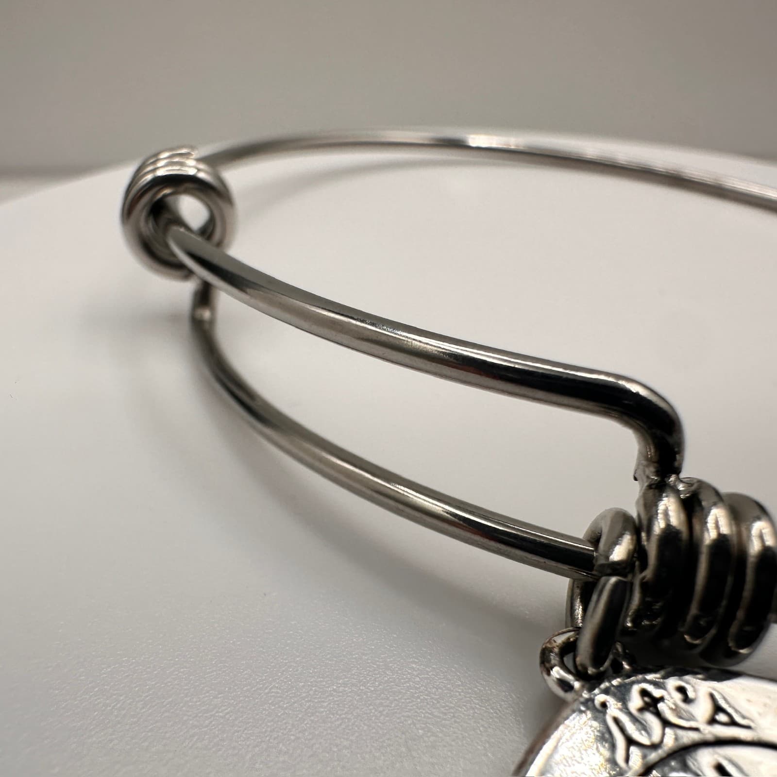 Vintage Y2K Silver Tone Charm Bracelet It’s About The Journey Green Bead Jewelry - Thumbnail 11