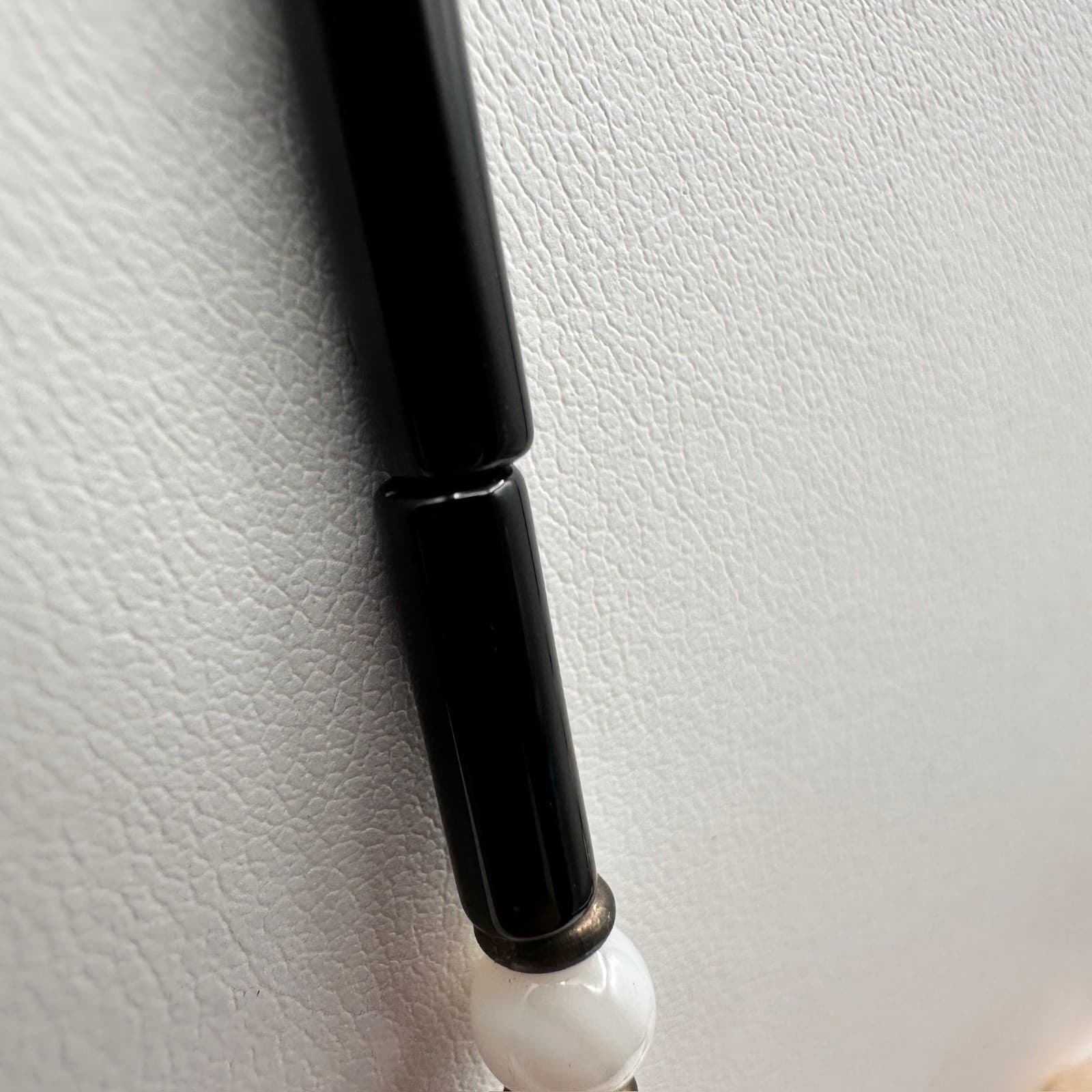 Vintage 90s Black & White Beaded Statement Necklace w Large Faceted Orbs Jewelry - Thumbnail 8