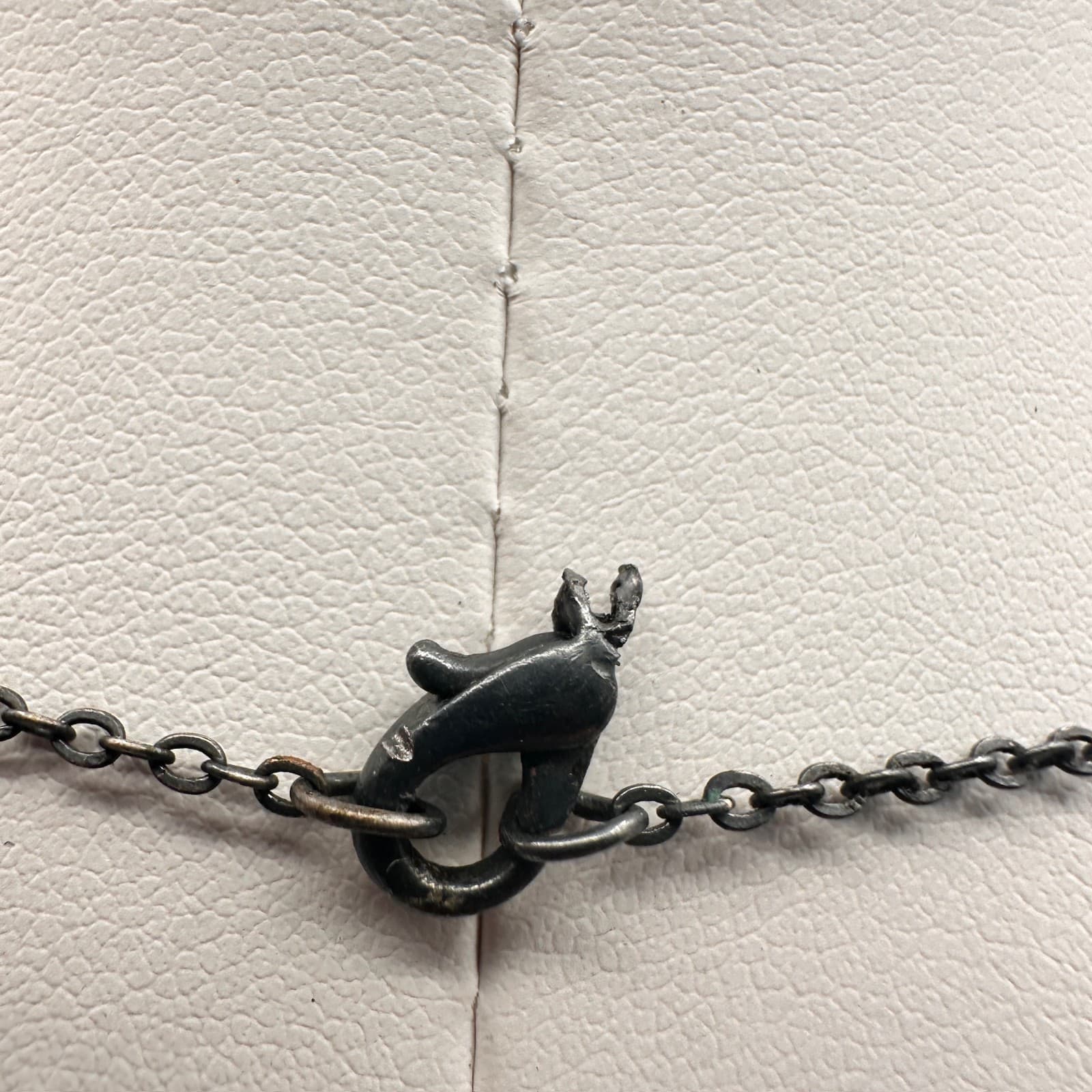 Vintage Y2K Blue Crystal Pendant Y-Necklace Link Chain Silver Tone Jewelry - Thumbnail 10