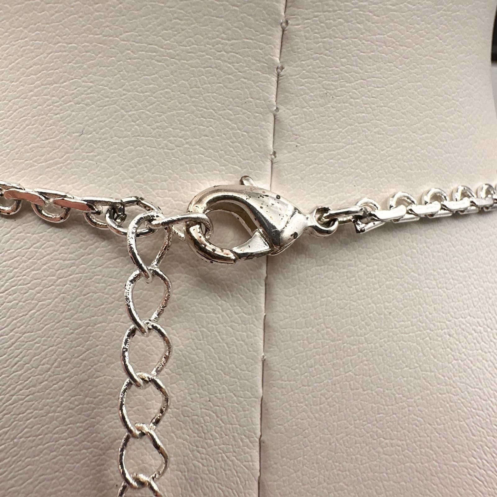 Vintage Y2K Silver Tone Rhinestone Teardrop Necklace AB Crystal Dangle Jewelry - Thumbnail 14