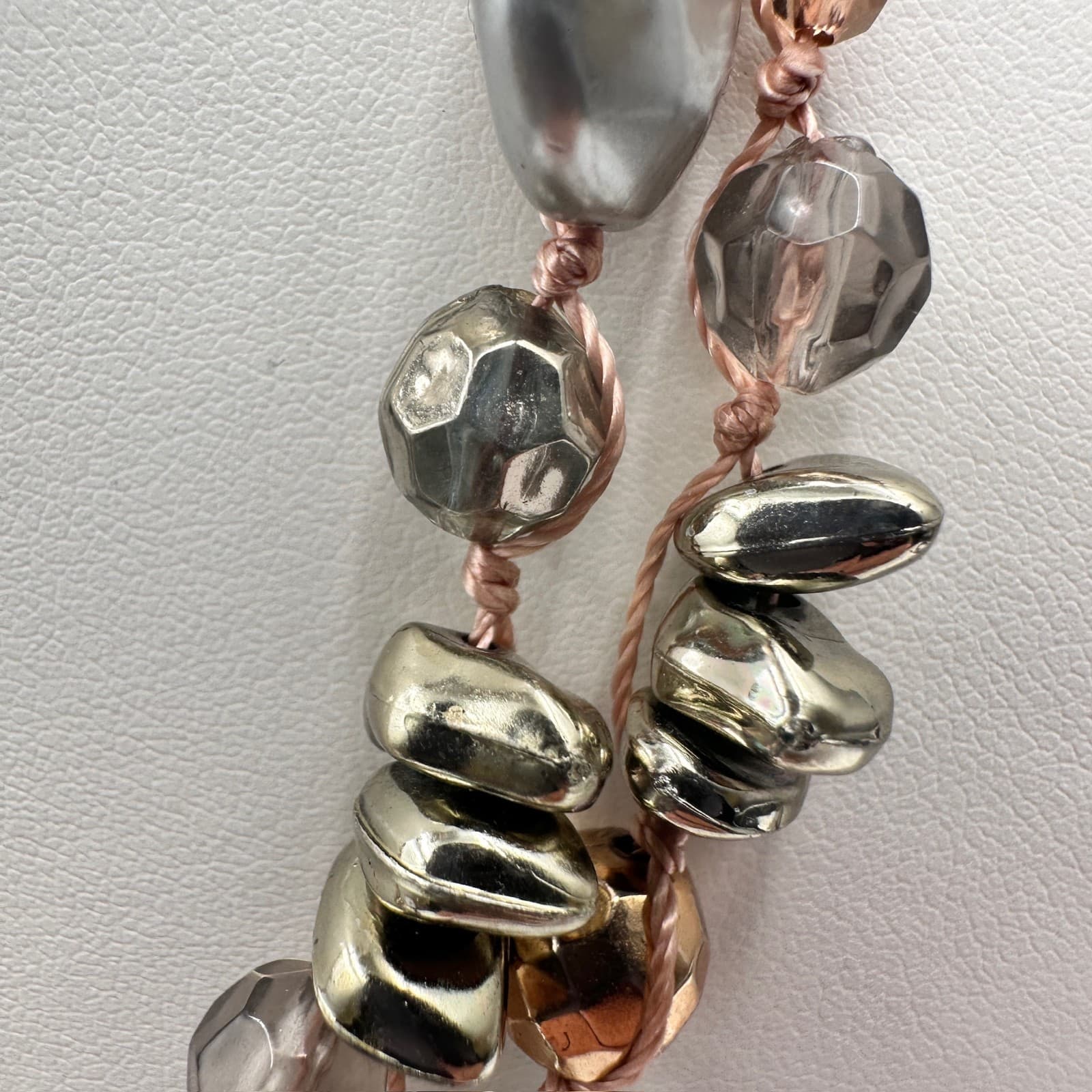 Vintage 90s Cookie Lee Multi-Strand Shell & Glass Bead Necklace Women's Jewelry - Thumbnail 7