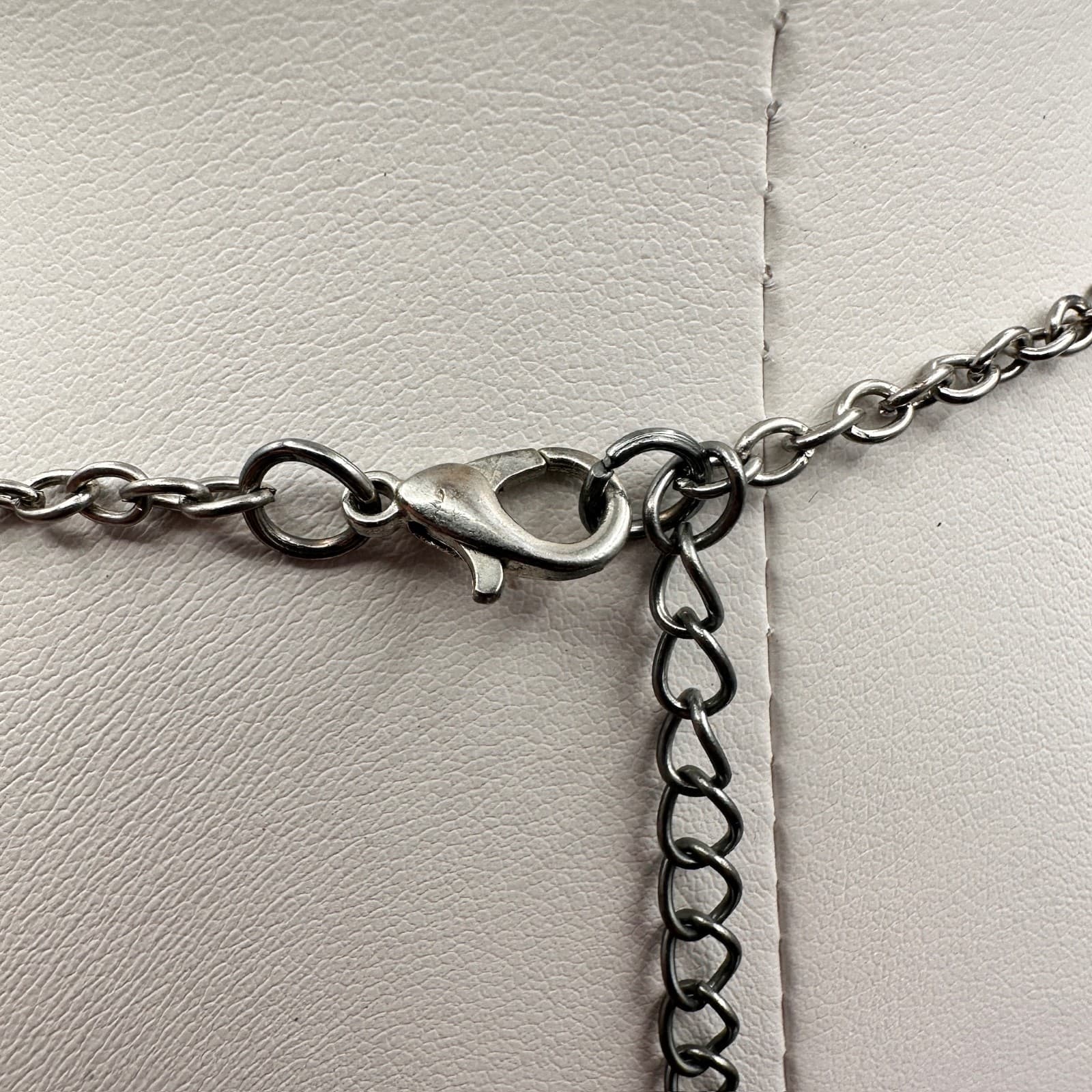 Vintage 80s Silver Tone Filigree Teardrop Heart Pendant Necklace Lobster Jewelry - Thumbnail 11