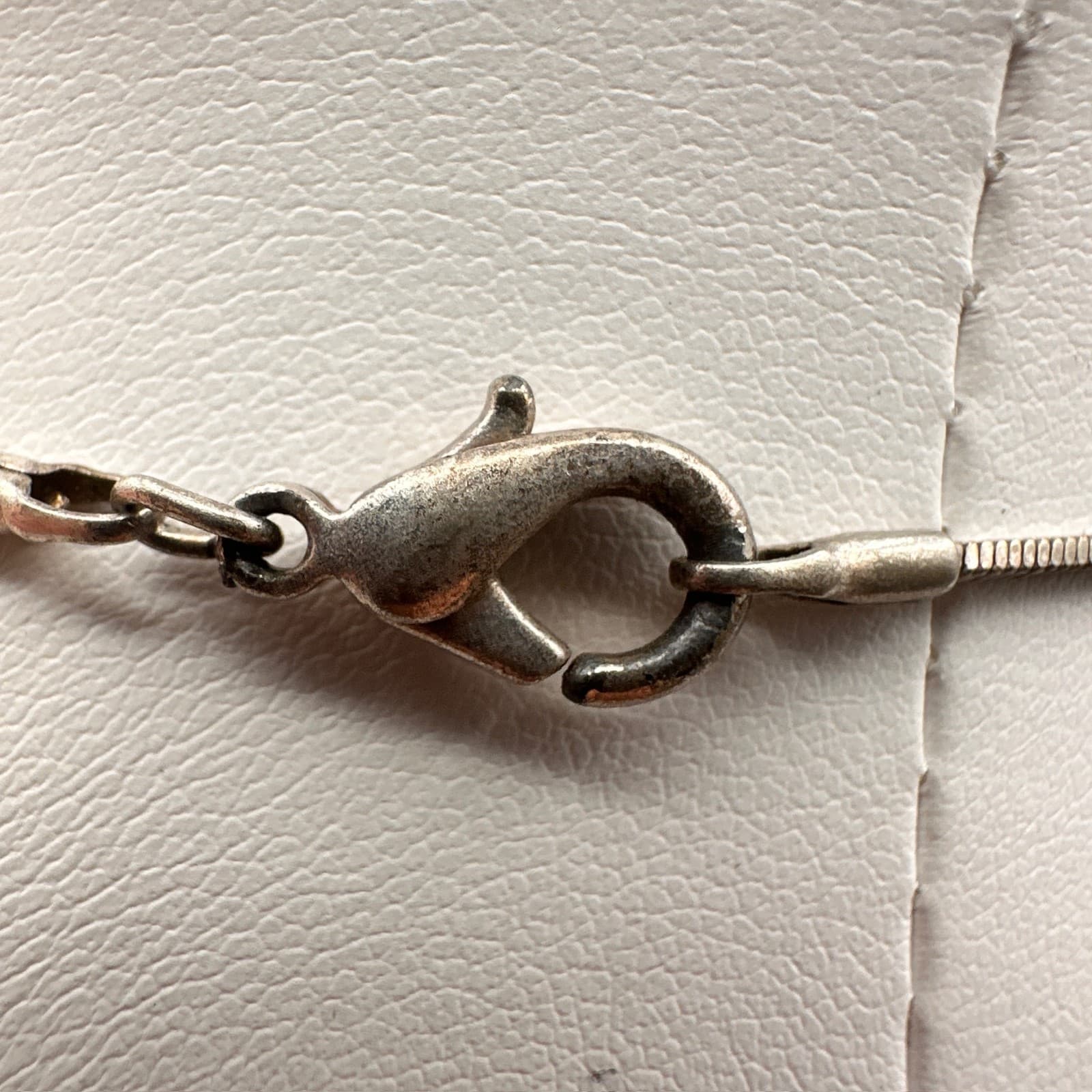 Vintage Y2K Rhinestone Slide Roller Charm Necklace Silver Tone Snake Chain - Thumbnail 9