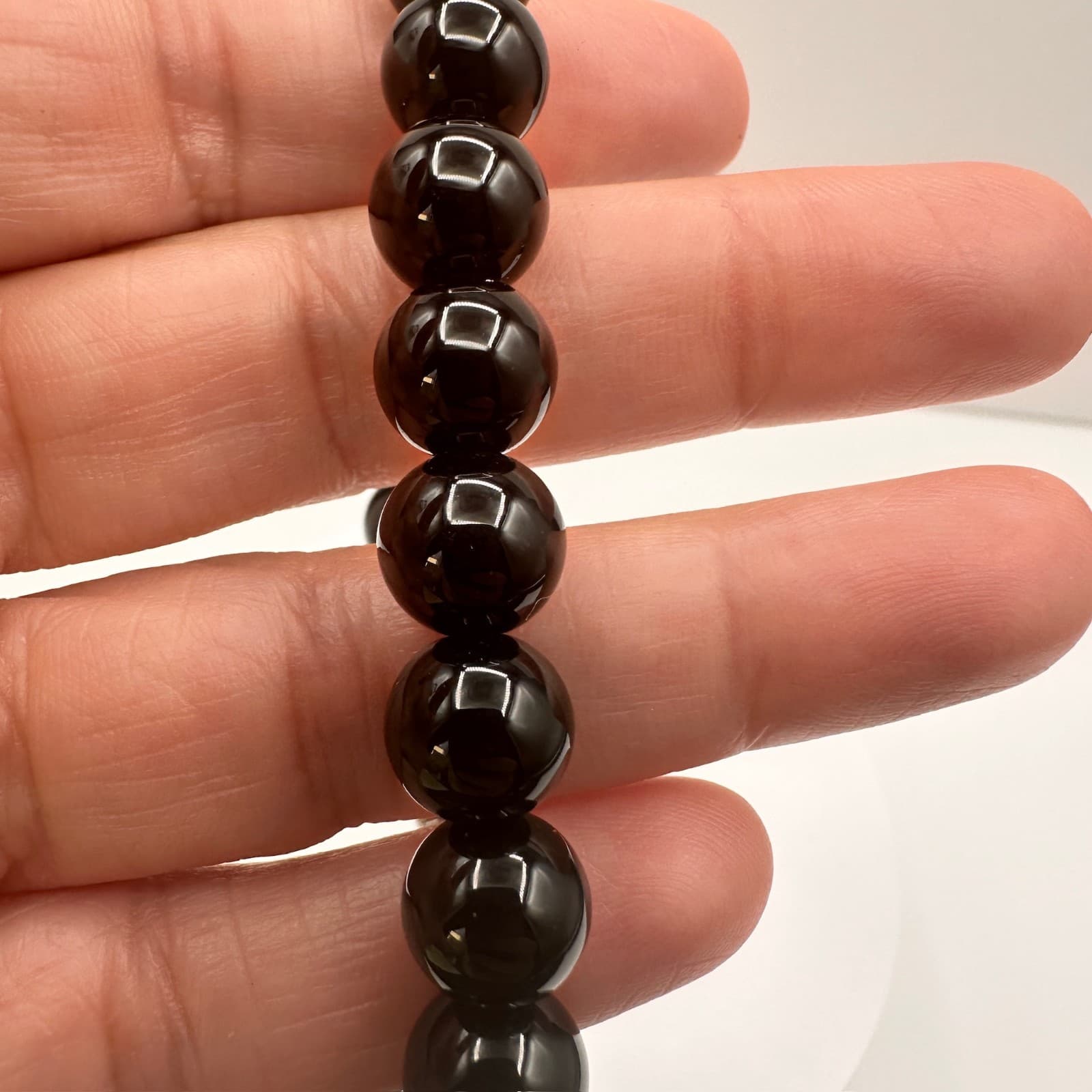 Vintage 90s St Benedict Black Onyx Bead Bracelet Catholic Religious Cross - Thumbnail 11