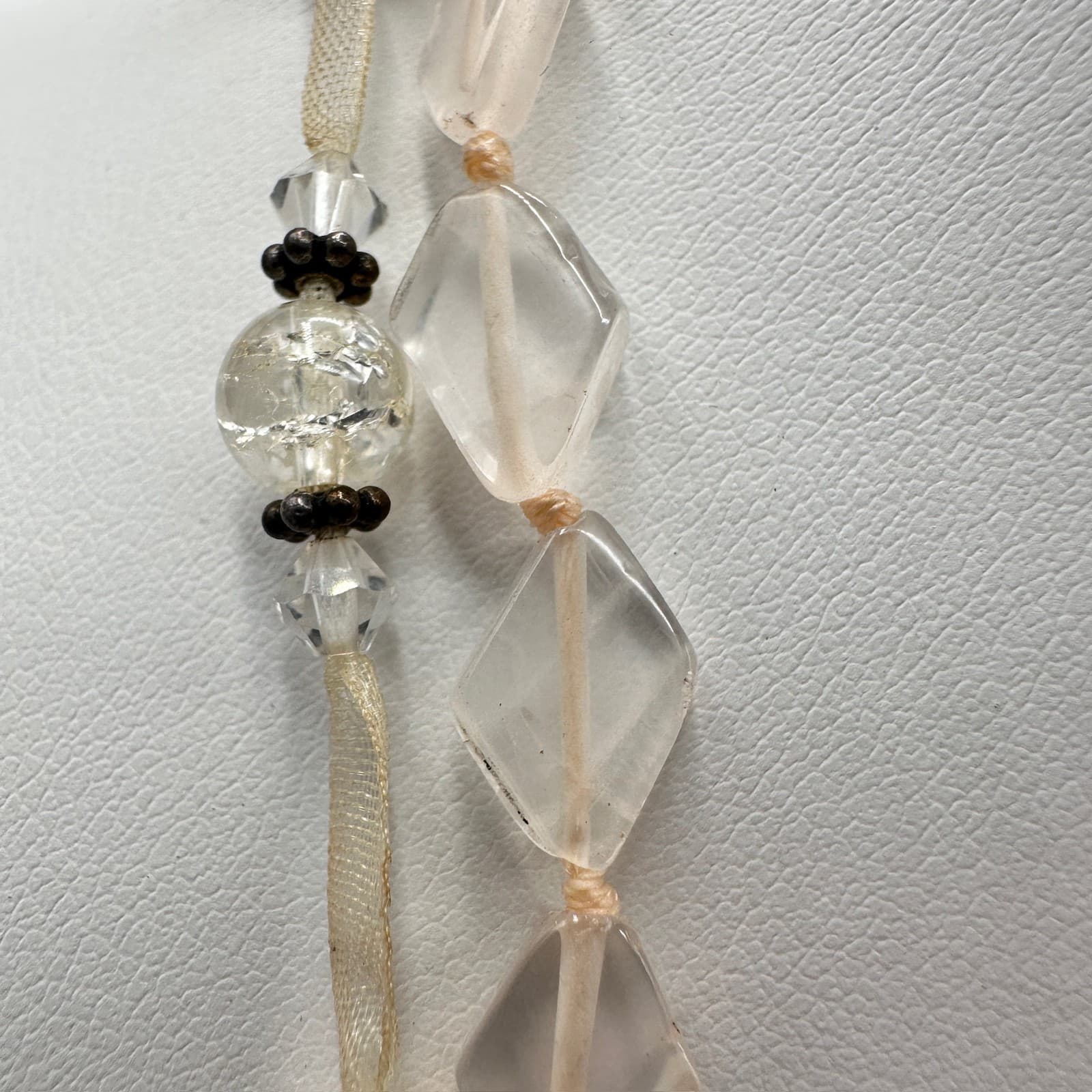 Vintage 90s Rose Quartz & Pearl Multi-Strand Necklace Pink Boho Women's Jewelry - Thumbnail 6