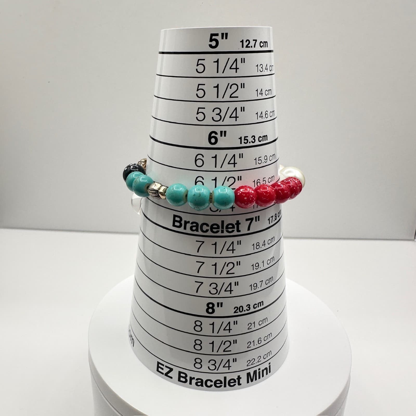 Vintage 90s Charm Stretch Bracelet Turquoise Red Beads Pearl Thunderbird Bird - Thumbnail 13