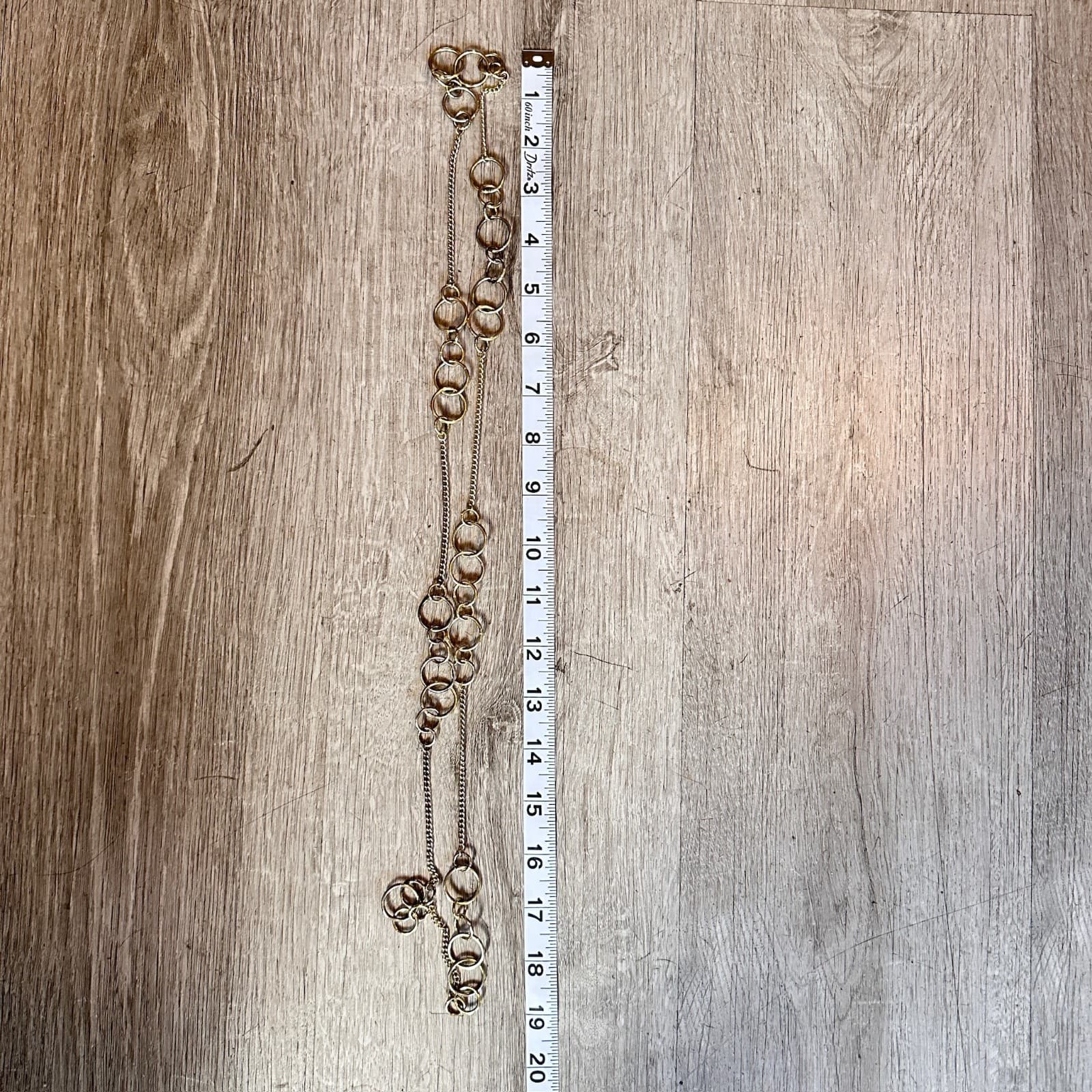 Vintage 90s Jewelry Multi Layer Circle Link Statement Necklace Gold Tone Chain - Thumbnail 10