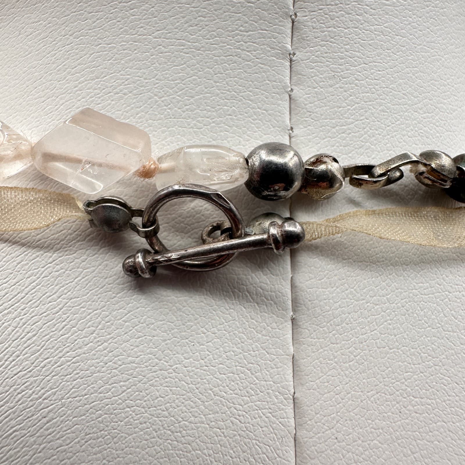 Vintage 90s Rose Quartz & Pearl Multi-Strand Necklace Pink Boho Women's Jewelry - Thumbnail 10