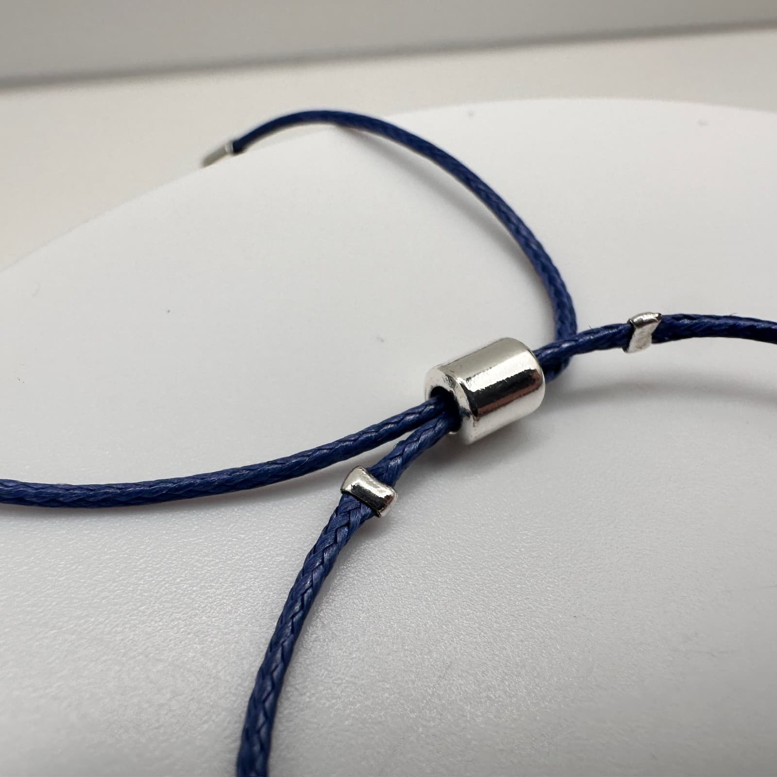 Vintage 90s Blue Sodalite Stone Flower Bracelet Silver Tone Adjustable Jewelry - Thumbnail 7