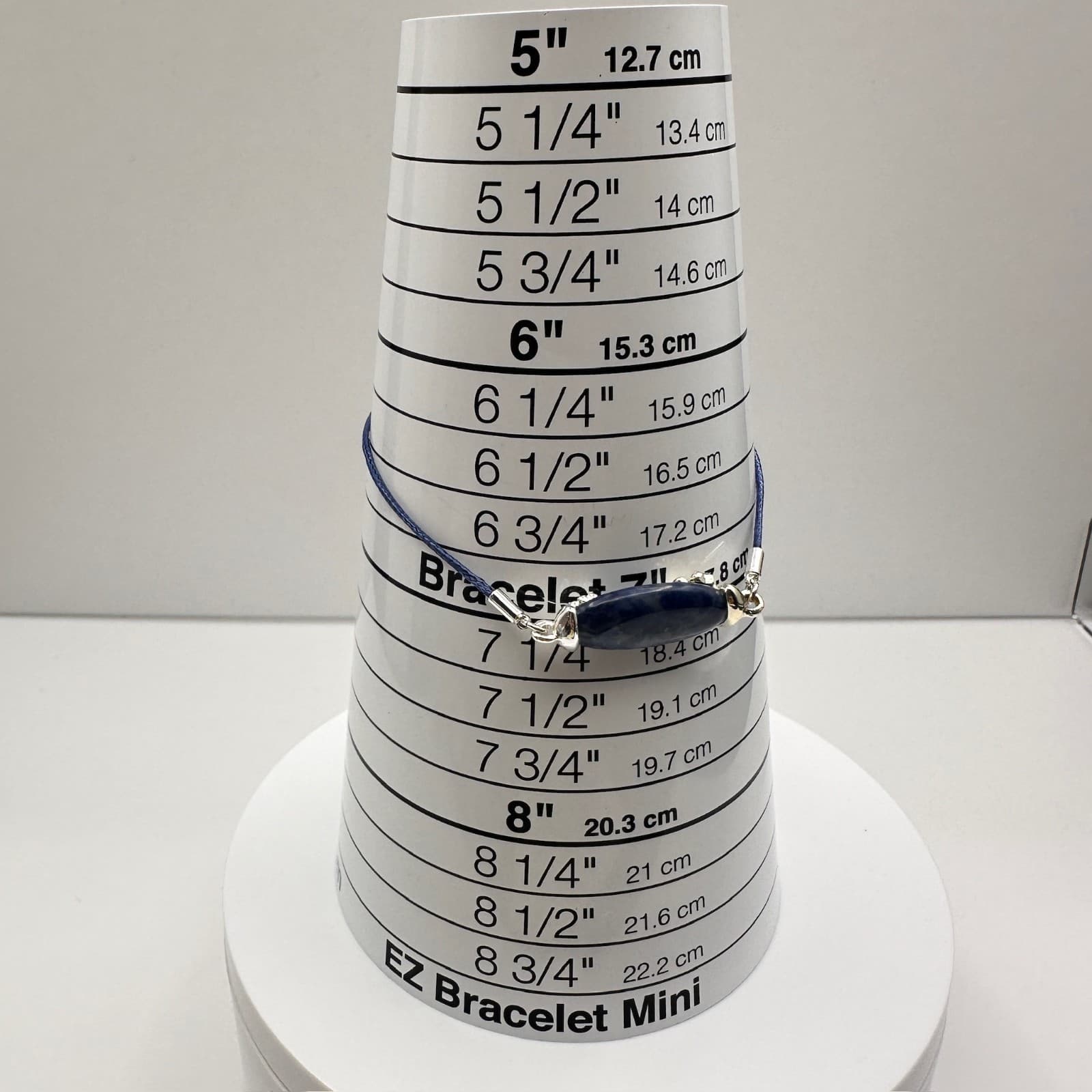 Vintage 90s Blue Sodalite Stone Flower Bracelet Silver Tone Adjustable Jewelry - Thumbnail 9