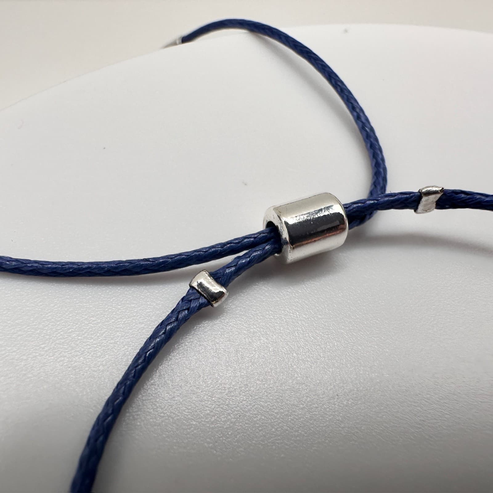 Vintage 90s Blue Sodalite Stone Flower Bracelet Silver Tone Adjustable Jewelry - Thumbnail 6