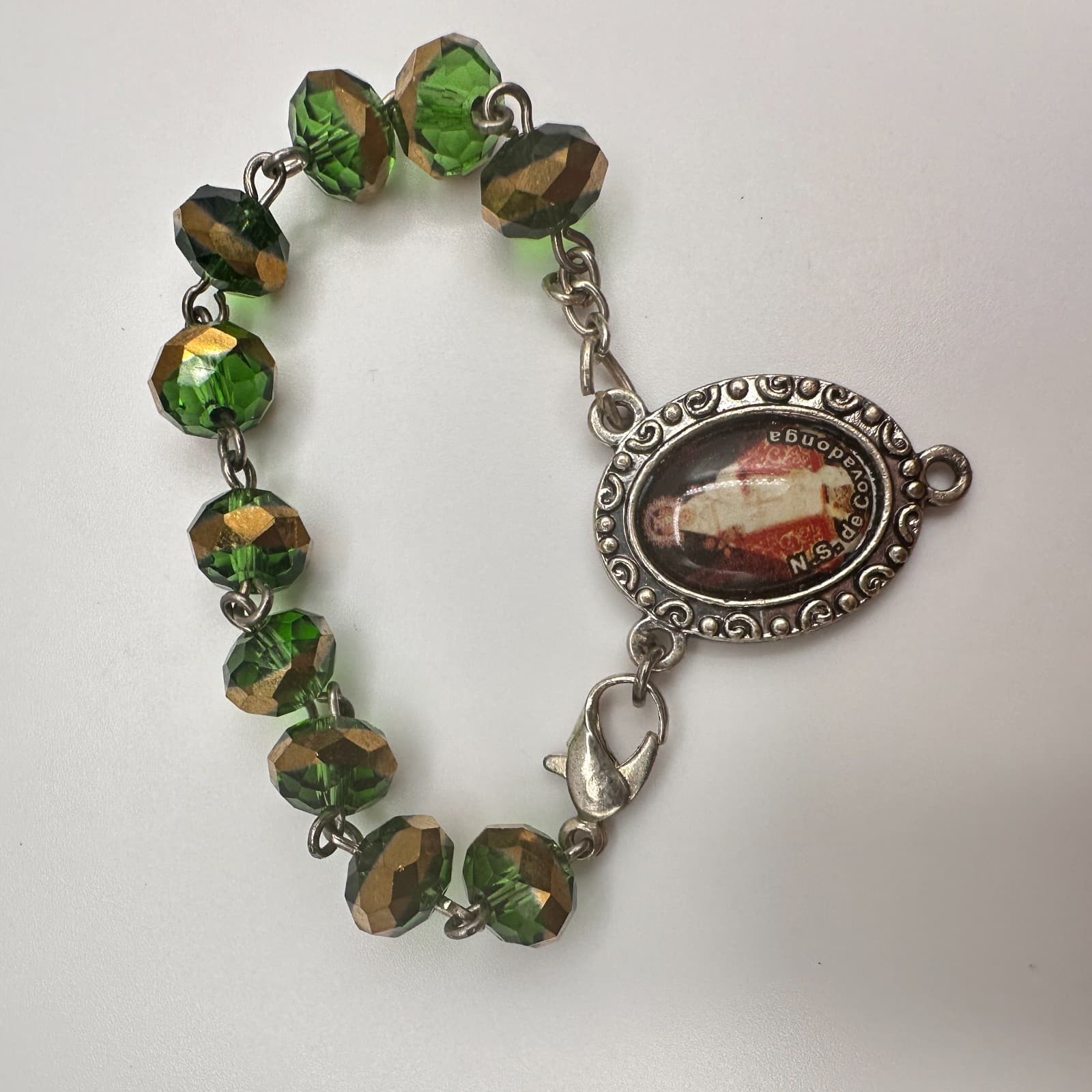 Vintage 90s Wooden Beaded Cross Necklace & Bracelets Set INRI Religious Jewelry - Thumbnail 10