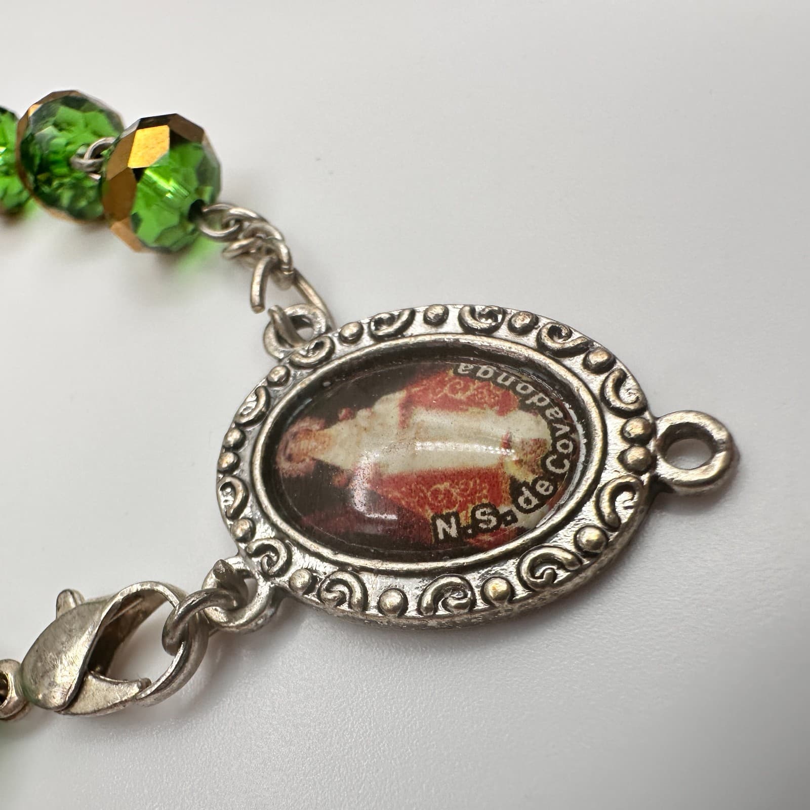 Vintage 90s Wooden Beaded Cross Necklace & Bracelets Set INRI Religious Jewelry - Thumbnail 12