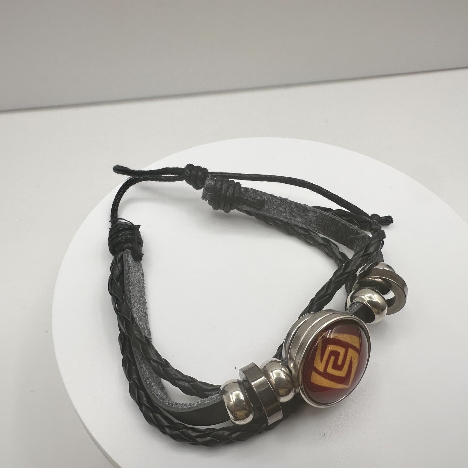 Vintage 90s Genshin Impact Geo Element Bracelet Set Braided Leather Unisex - Thumbnail 5