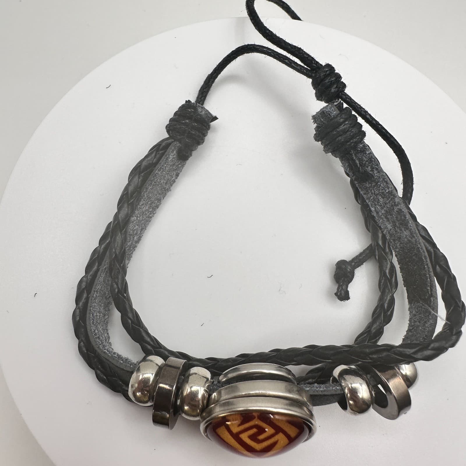 Vintage 90s Genshin Impact Geo Element Bracelet Set Braided Leather Unisex - Thumbnail 6