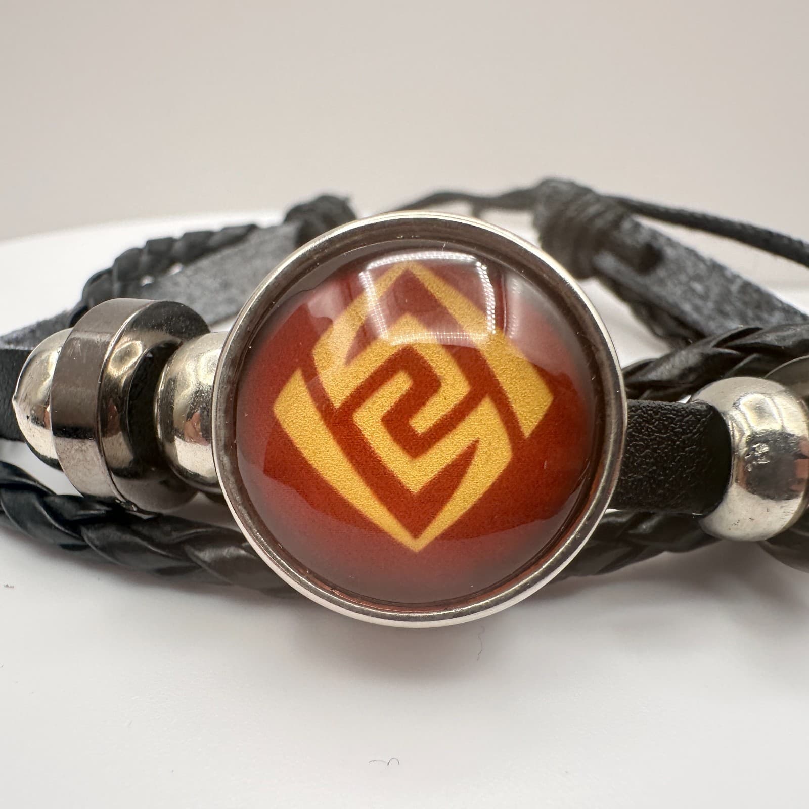 Vintage 90s Genshin Impact Geo Element Bracelet Set Braided Leather Unisex - Thumbnail 2