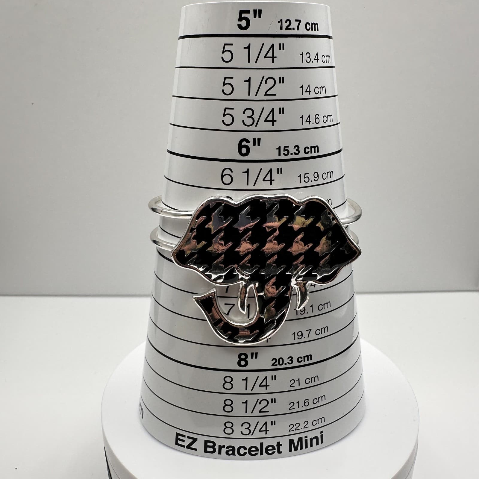 Vintage 90s Black Enamel Elephant Bracelet Silver Tone Women's Classic Jewelry - Thumbnail 12