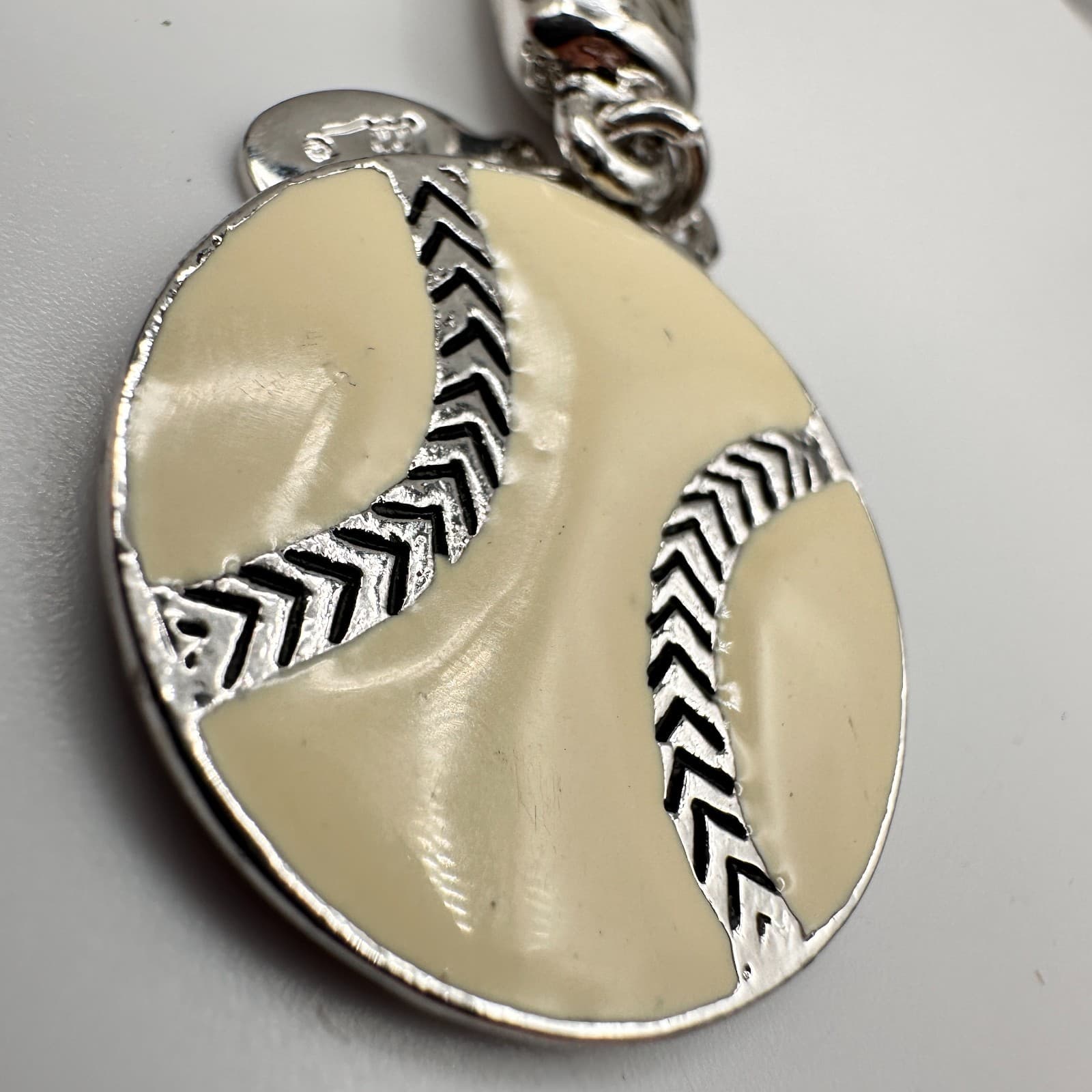 Vintage 90s Cookie Lee Silver Tone Black Cord Baseball Charm Bracelet Jewelry - Thumbnail 10