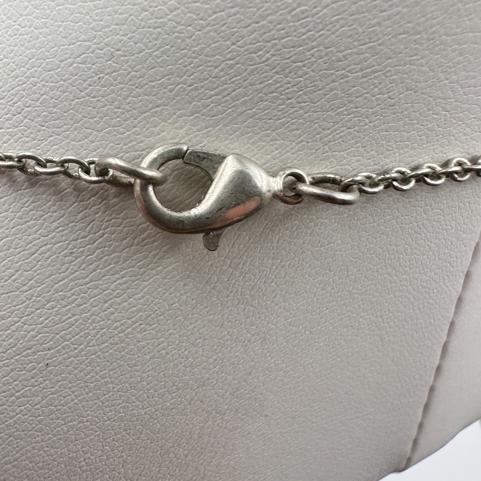 Vintage 90s Silver Tone Filigree Station Necklace Oval Chain Boho Jewelry - Thumbnail 10