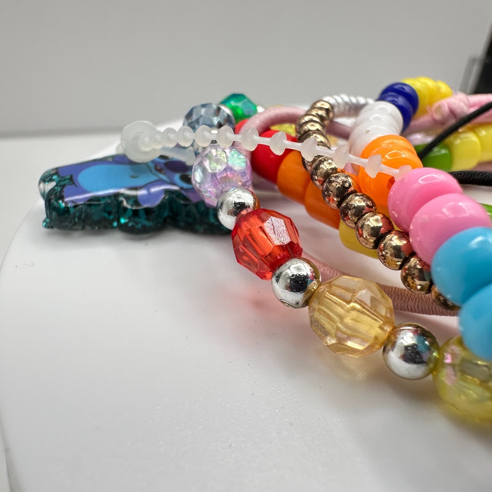 Vintage 90s Y2K Kandi Beaded Bracelet Lot Stitch Charm Women's Classic Jewelry - Thumbnail 4