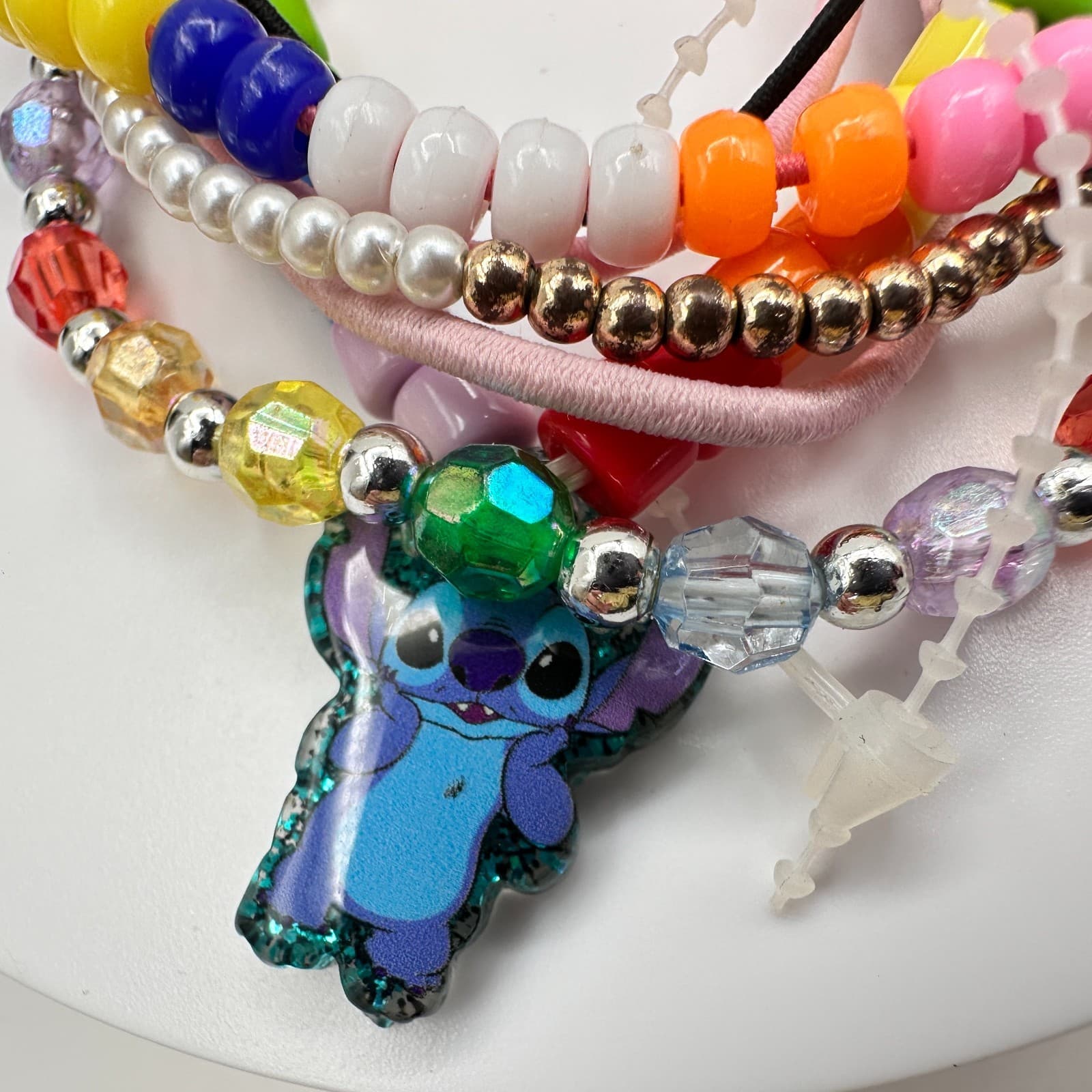 Vintage 90s Y2K Kandi Beaded Bracelet Lot Stitch Charm Women's Classic Jewelry - Thumbnail 12