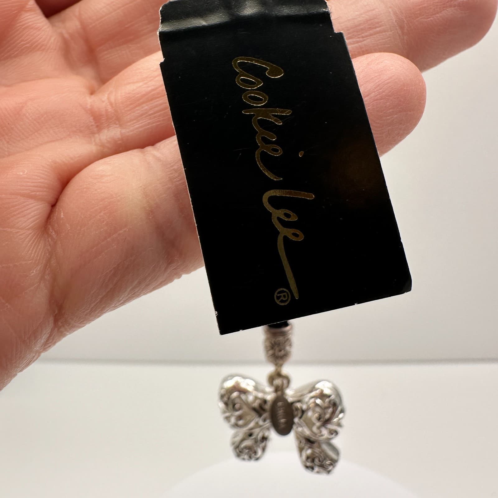 Vintage 90s Cookie Lee Silver Tone Filigree Bow Charm Bracelets Women's Jewelry - Thumbnail 8