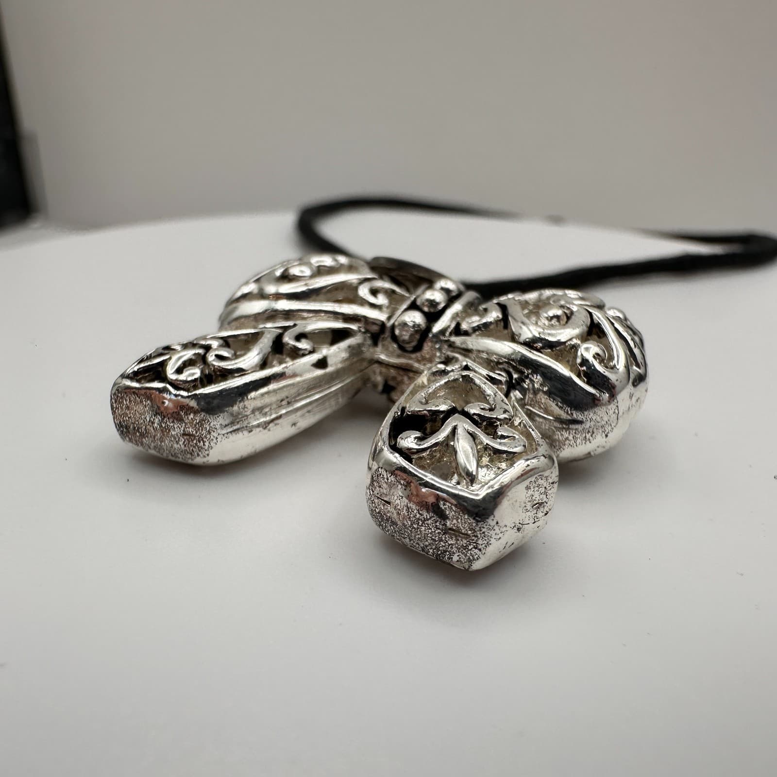 Vintage 90s Cookie Lee Silver Tone Filigree Bow Charm Bracelets Women's Jewelry - Thumbnail 6