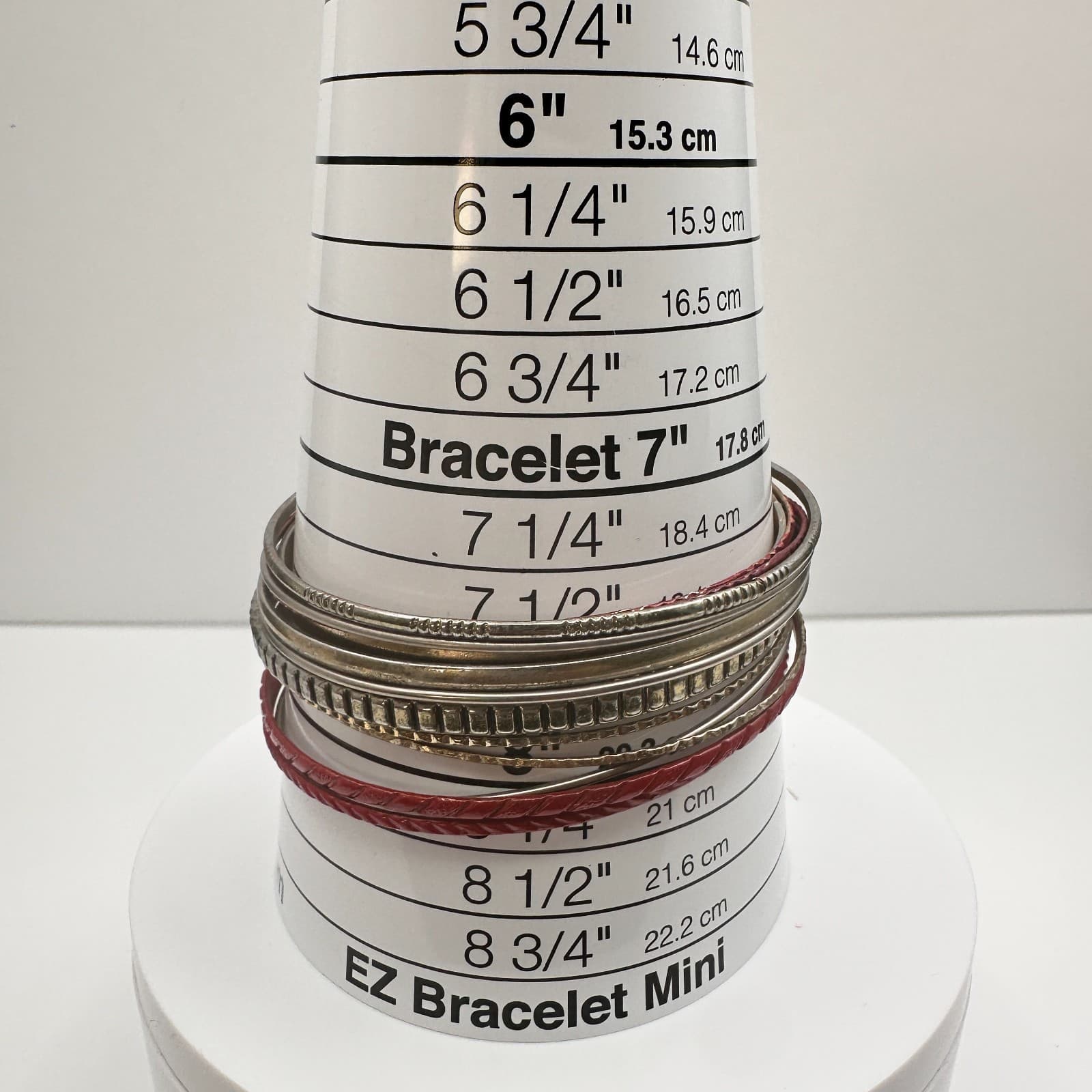 Vintage 90s Mixed Metal Stackable Textured Bangle Set Boho Women's Jewelry - Thumbnail 8