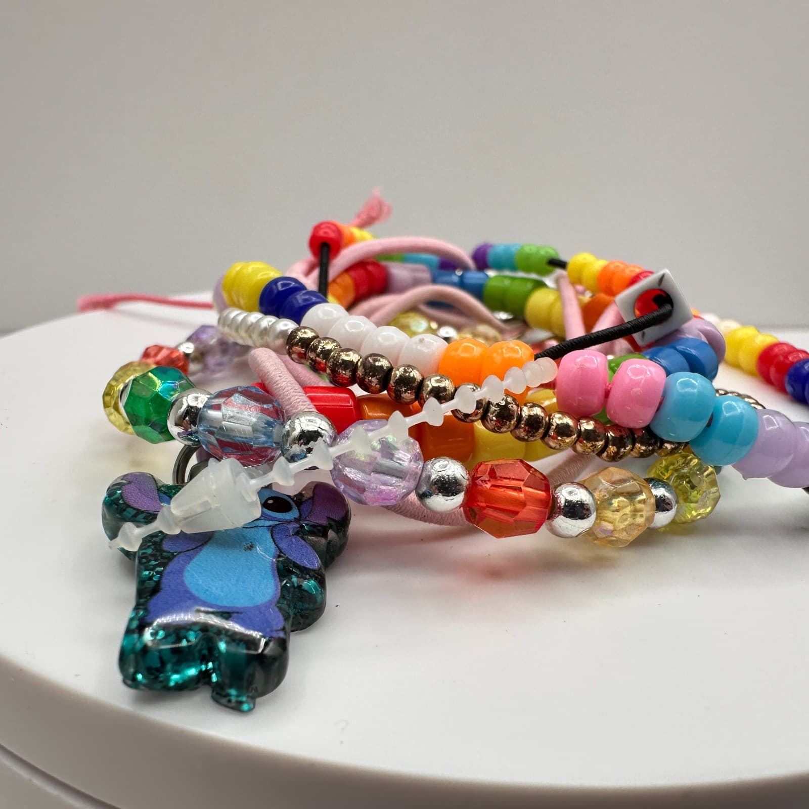 Vintage 90s Y2K Kandi Beaded Bracelet Lot Stitch Charm Women's Classic Jewelry - Thumbnail 10