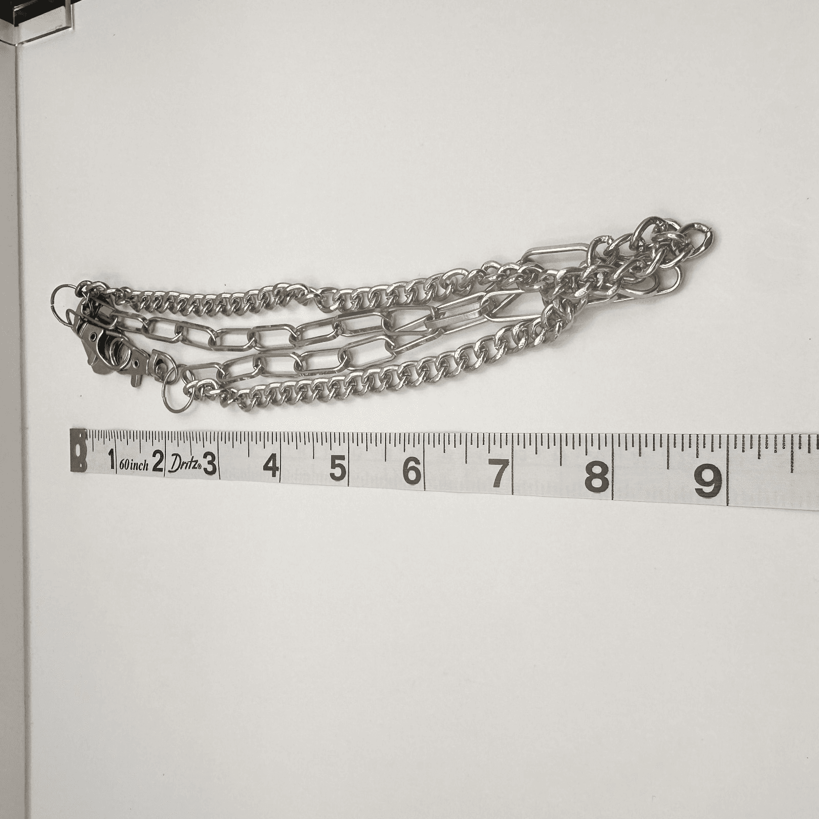 Vintage 80s 90s Y2K Double Layer Silver Tone Chunky Chain Necklace Boho - Thumbnail 9