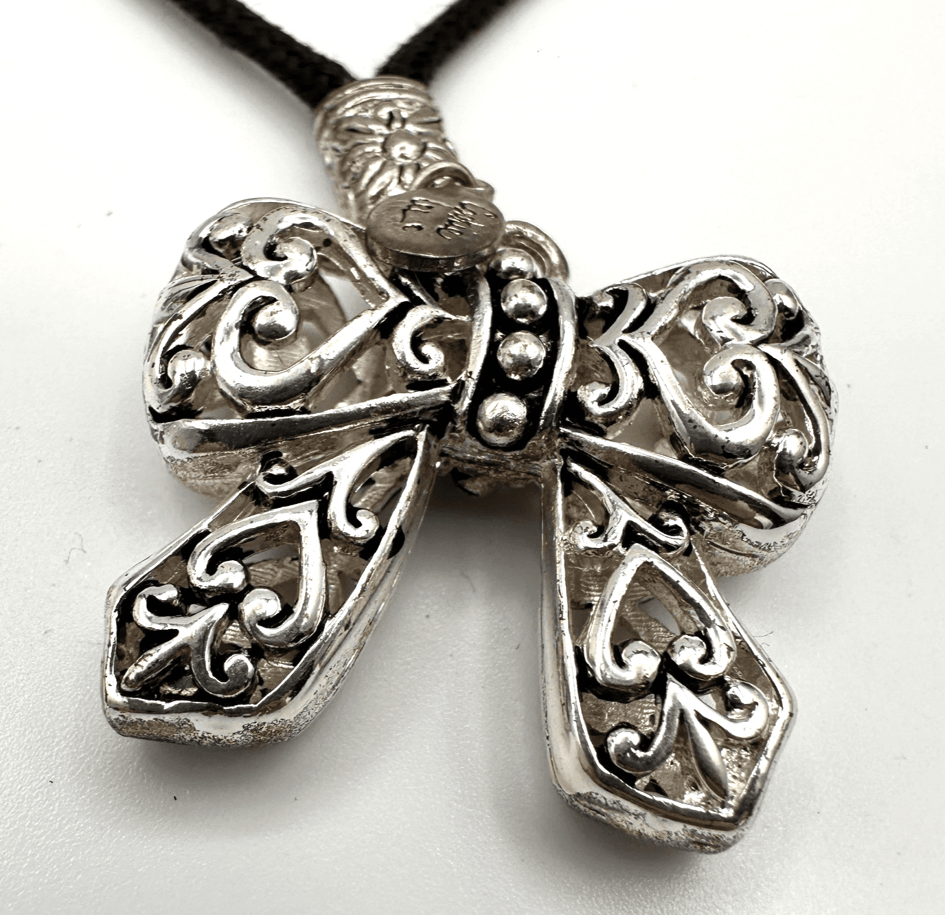 Vintage 90s Cookie Lee Silver Tone Filigree Bow Charm Bracelets Women's Jewelry - Image 1